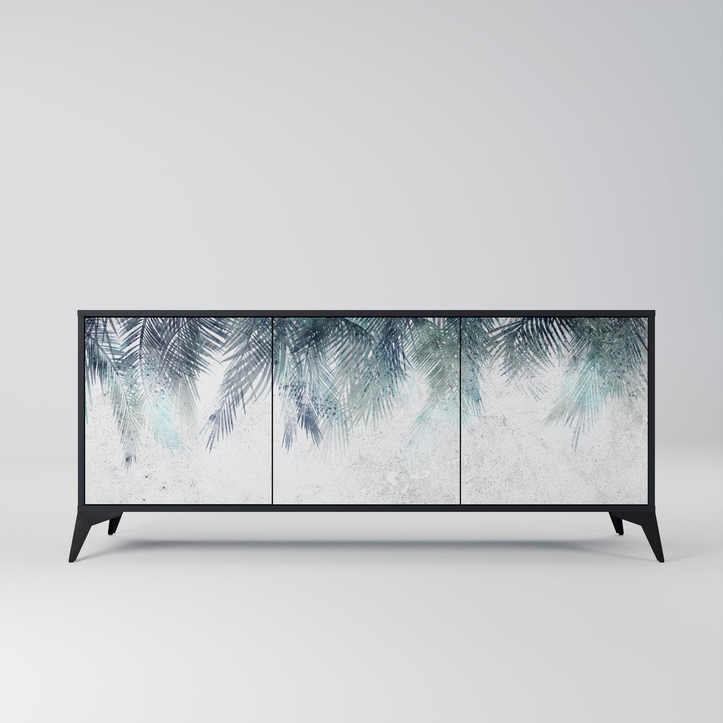 PALM VEIL 3-dörrars skänk i svart finish