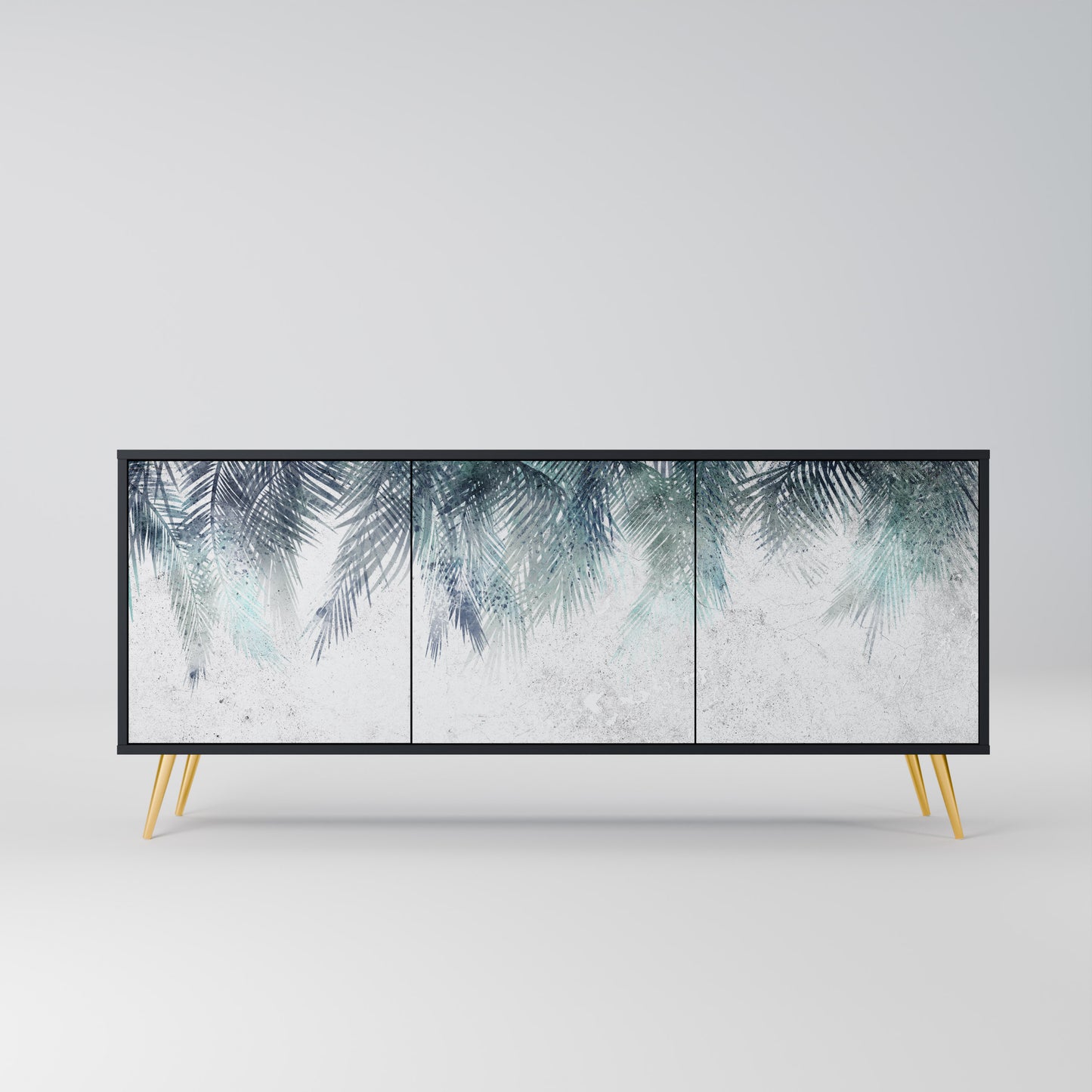 PALM VEIL 3-dörrars skänk i svart finish