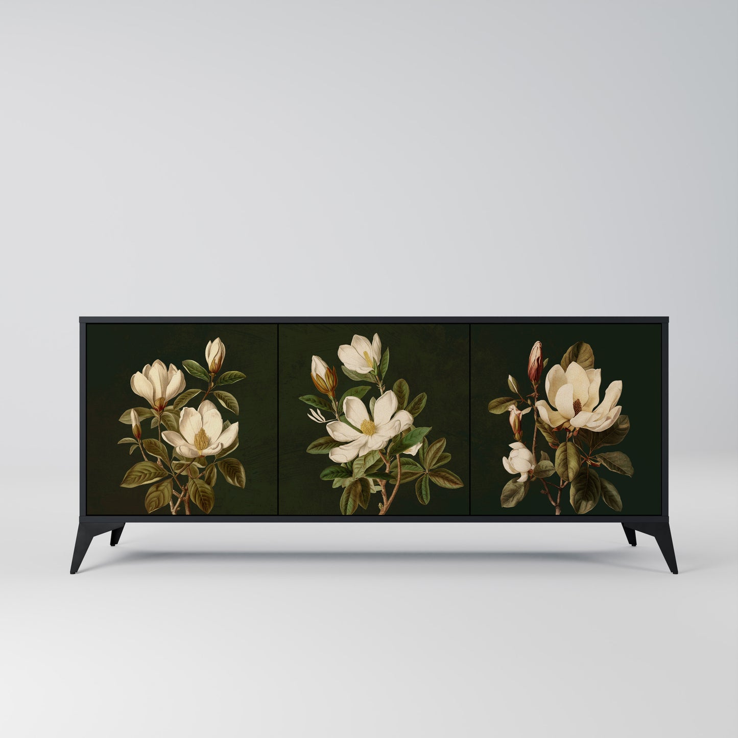FLORAL NOIR 3-dörrars skänk i svart finish