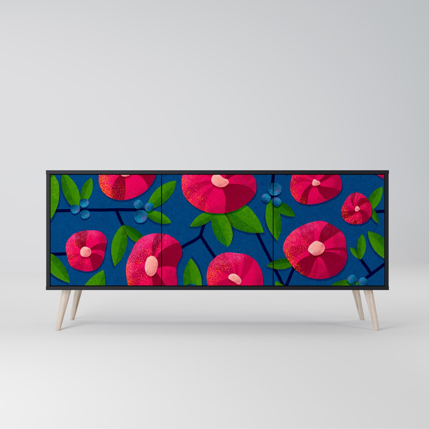 SPRING THOUGHTS Skänk med 3 dörrar i svart finish