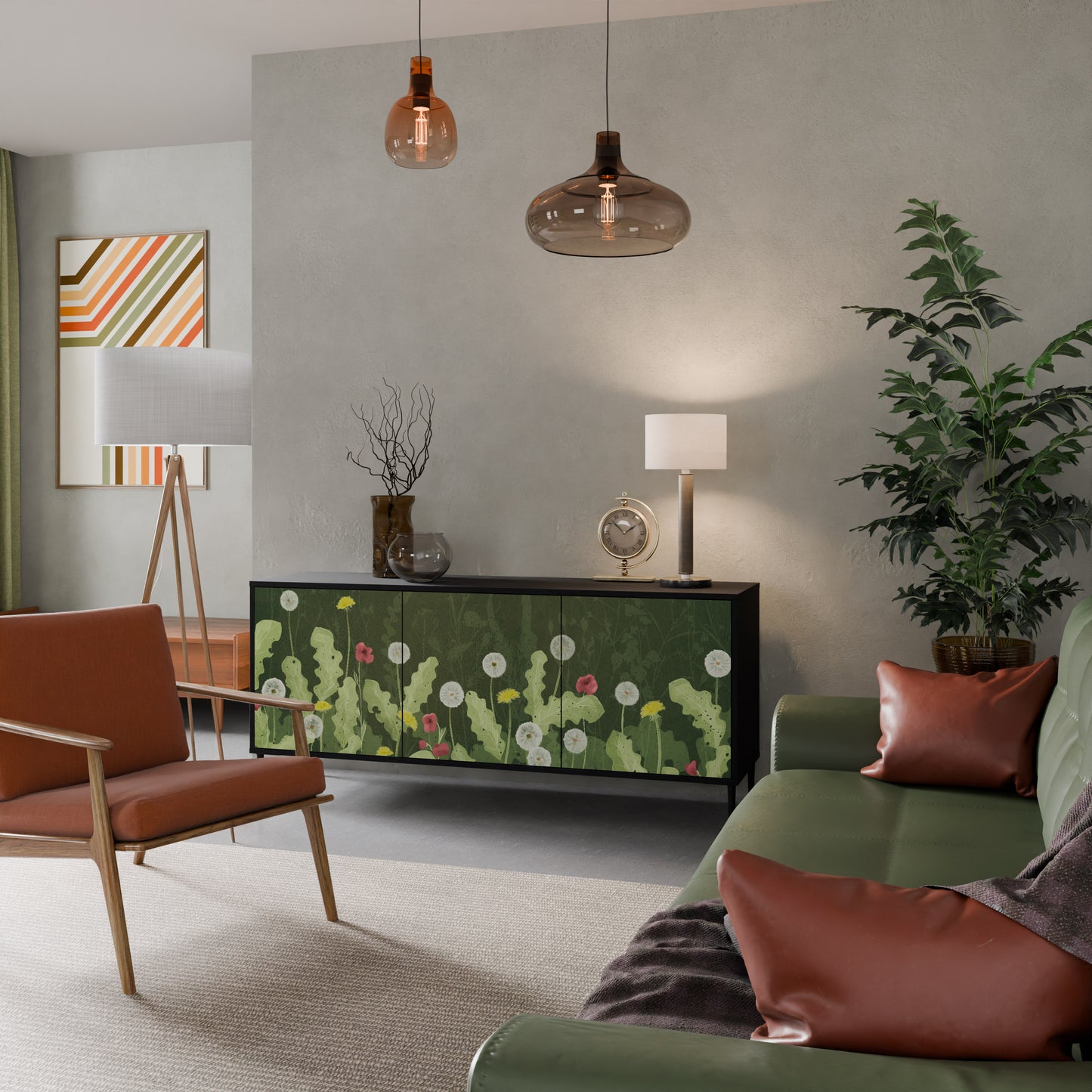 DANDELION AMUSE 3-dörrars skänk i svart finish