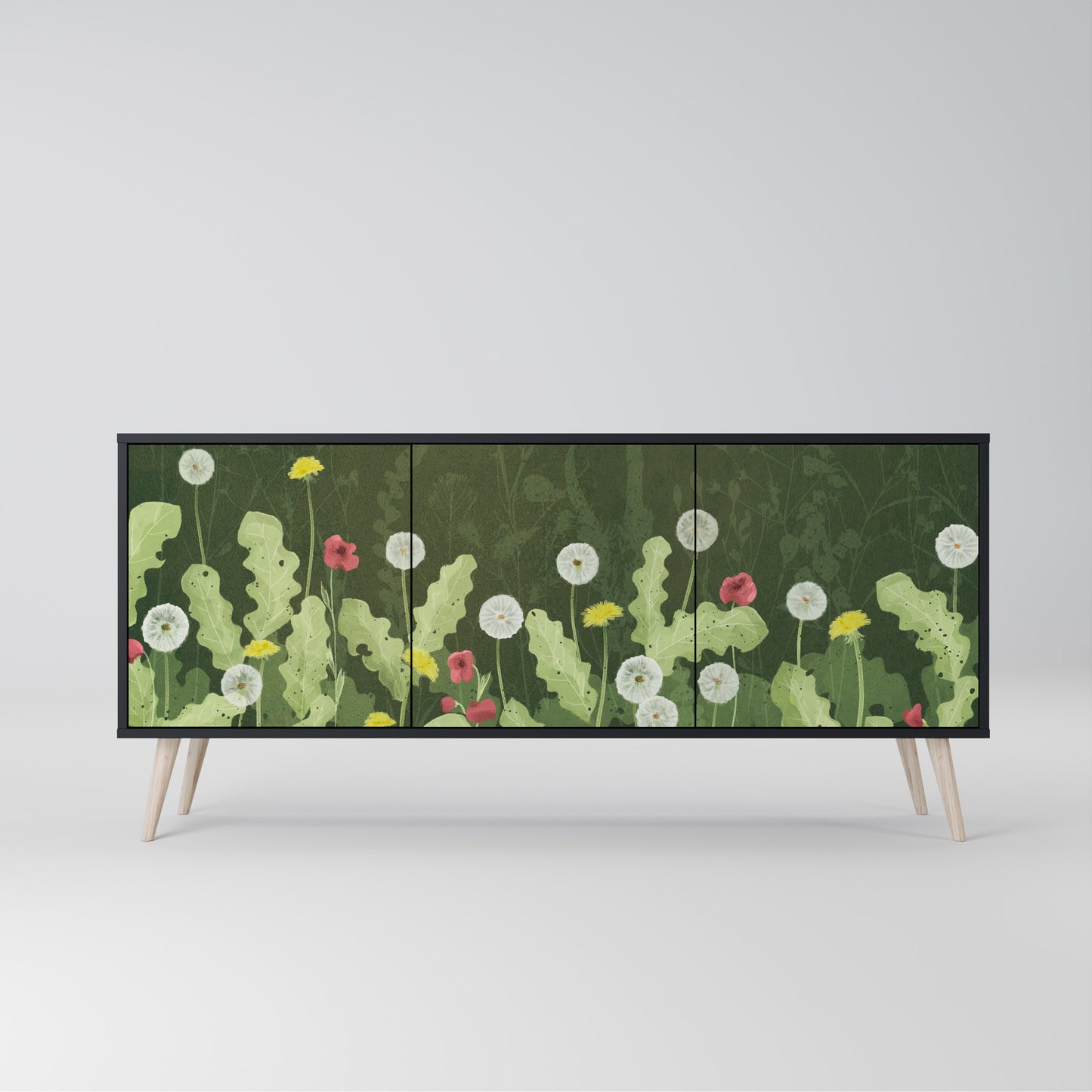 DANDELION AMUSE 3-dörrars skänk i svart finish