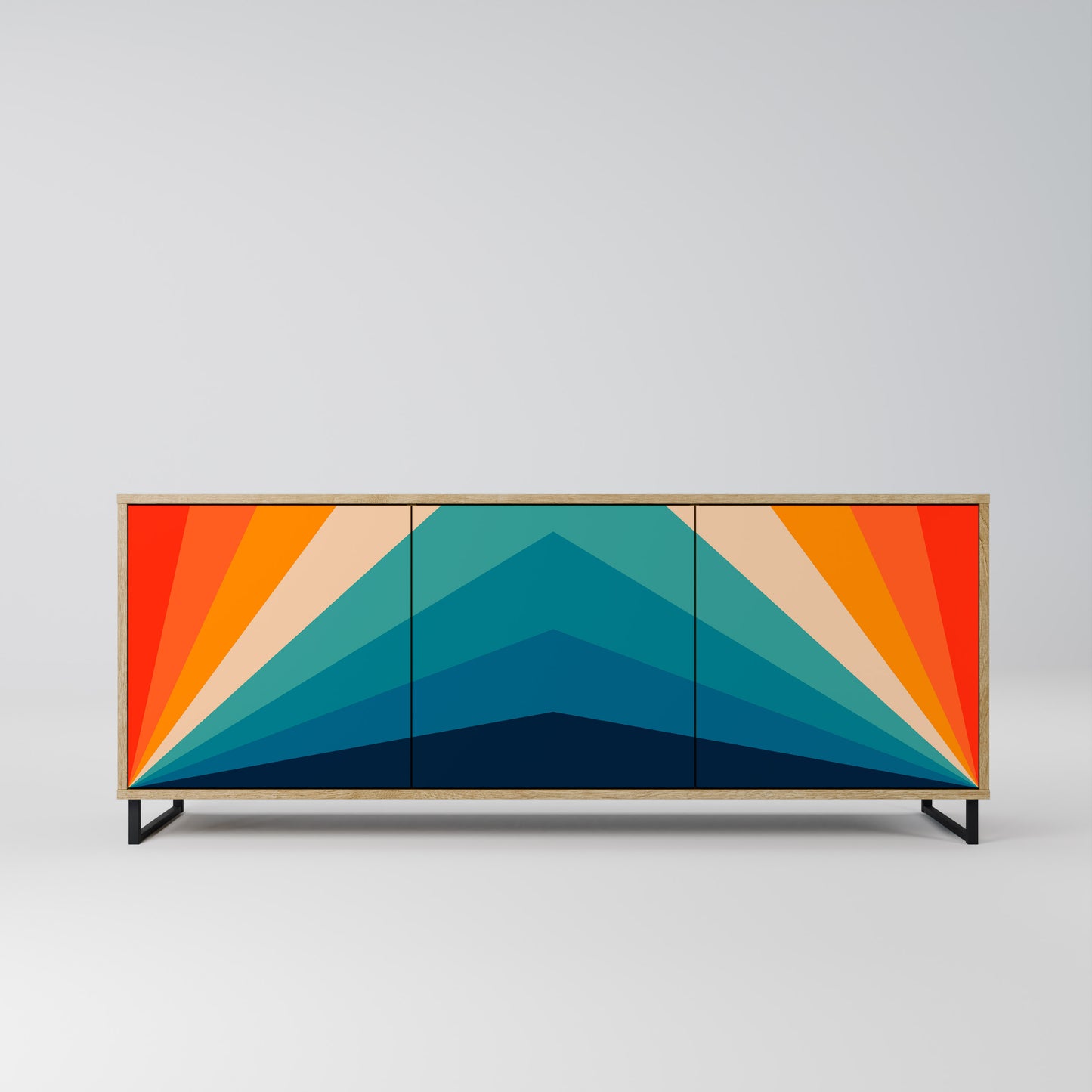 PRISM CONCUSSION 3-Door Sideboard in Oak Effect