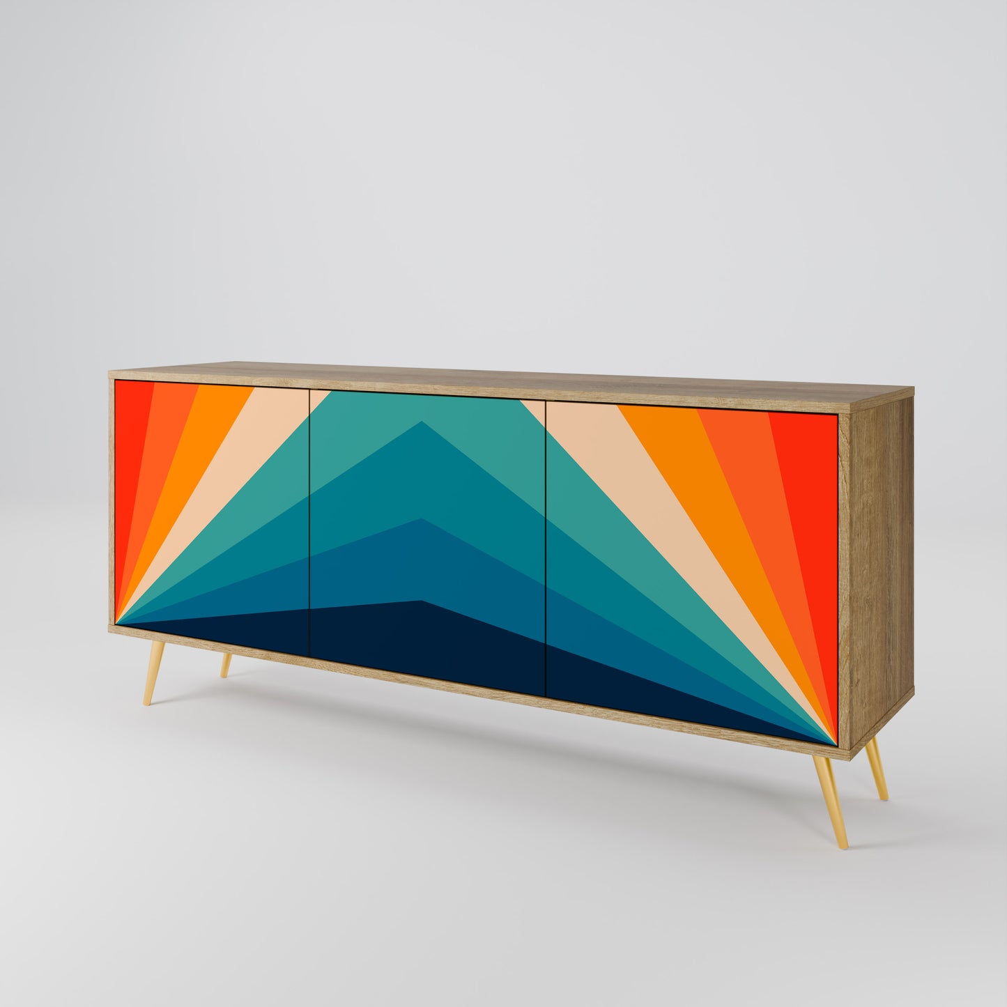 PRISM CONCUSSION 3-Door Sideboard in Oak Effect