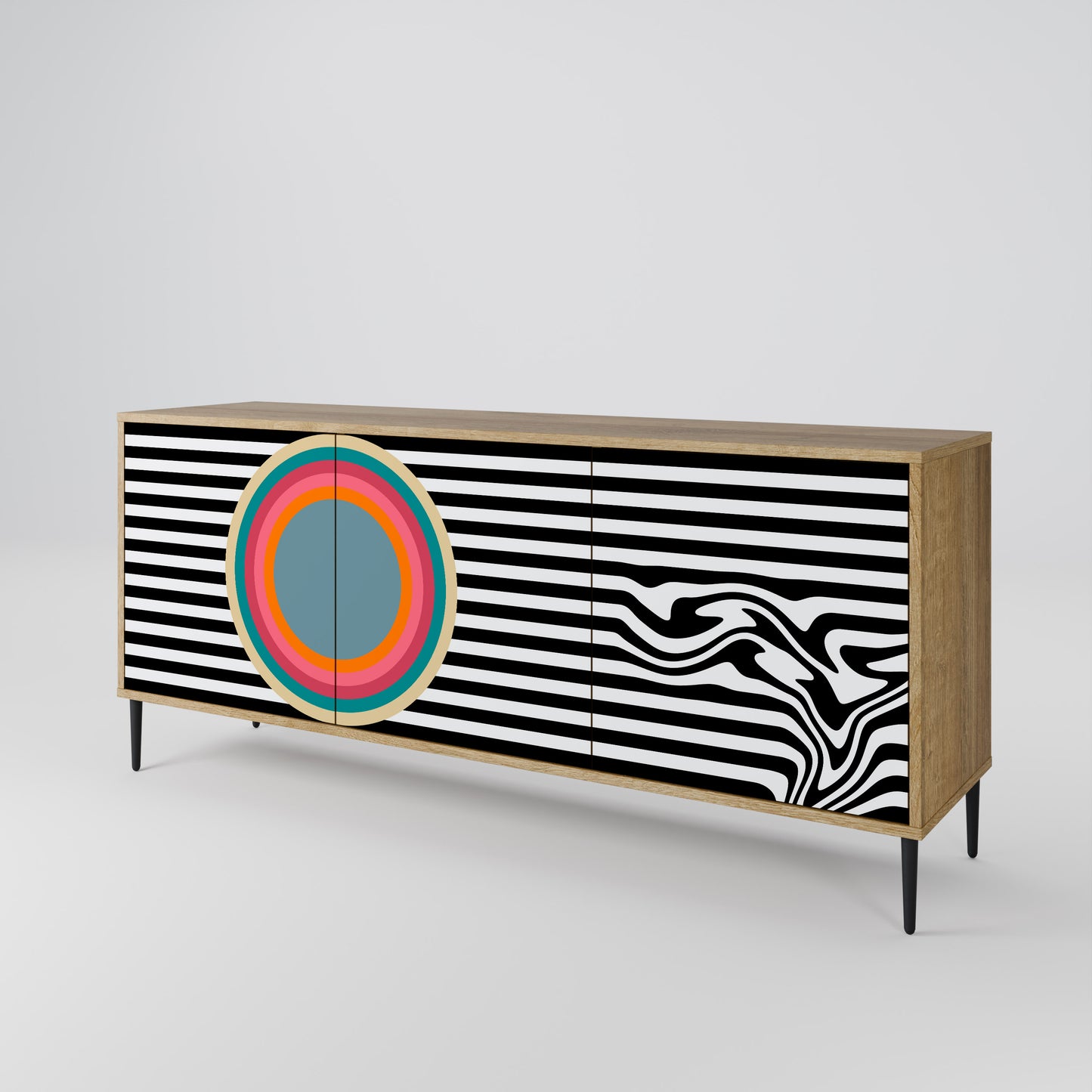 SPECTRA SHOWCASE 3-Door Sideboard in Oak Effect
