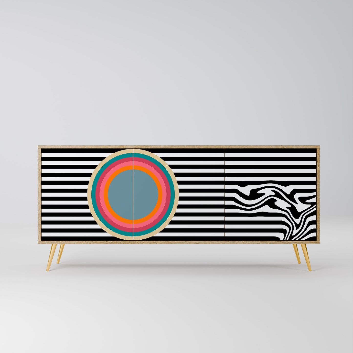 SPECTRA SHOWCASE 3-Door Sideboard in Oak Effect