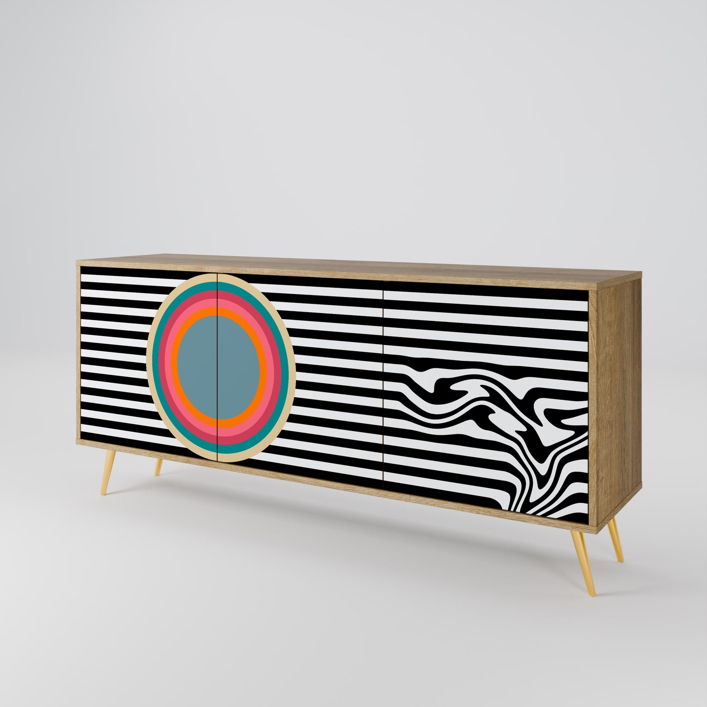 SPECTRA SHOWCASE 3-Door Sideboard in Oak Effect