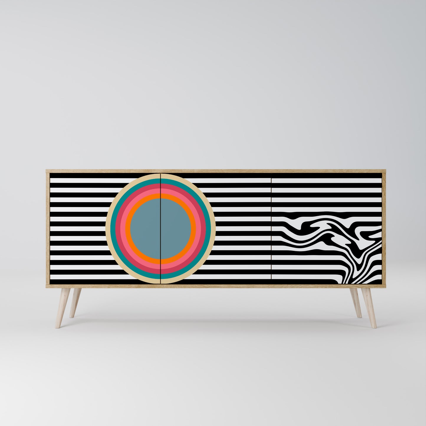 SPECTRA SHOWCASE 3-Door Sideboard in Oak Effect
