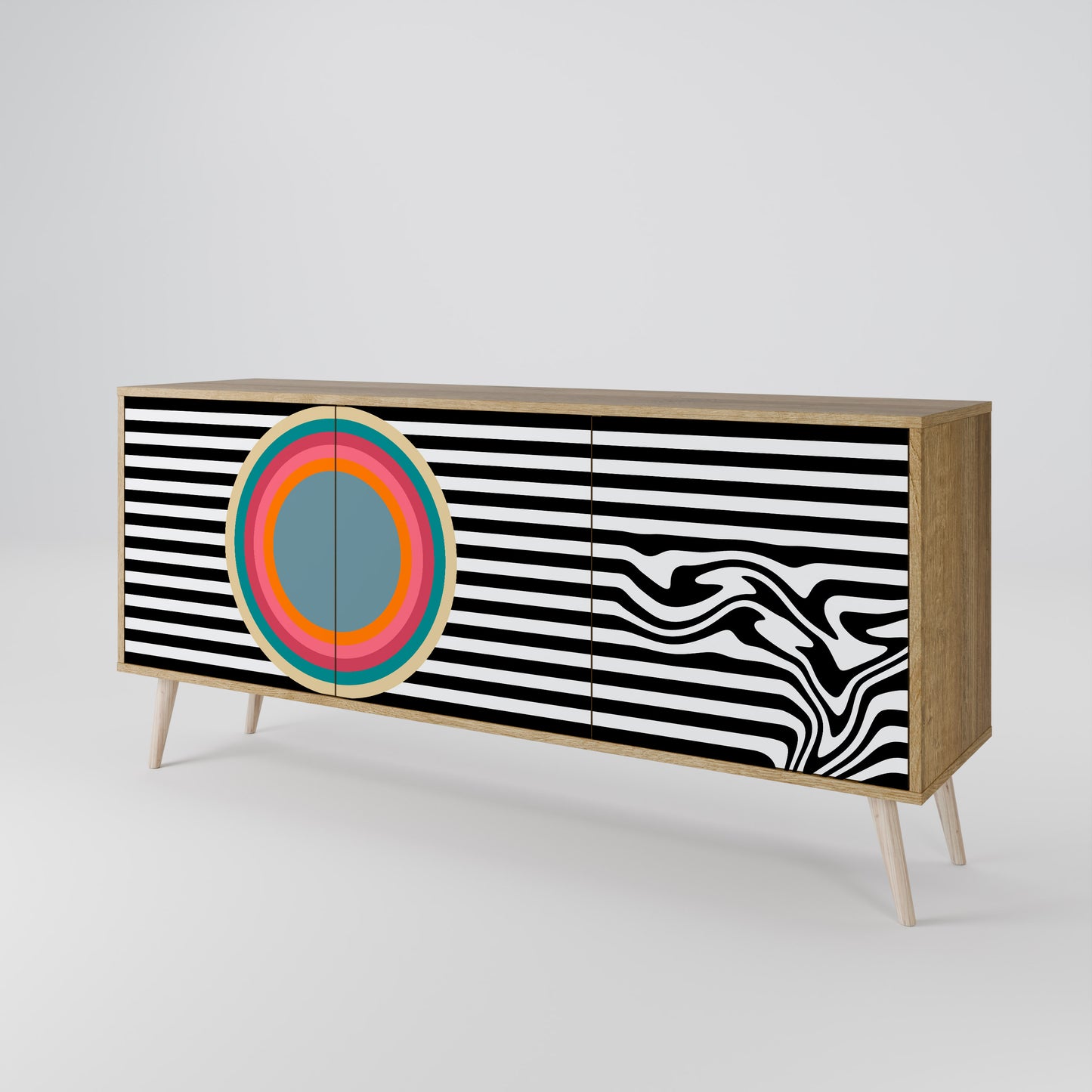 SPECTRA SHOWCASE 3-Door Sideboard in Oak Effect