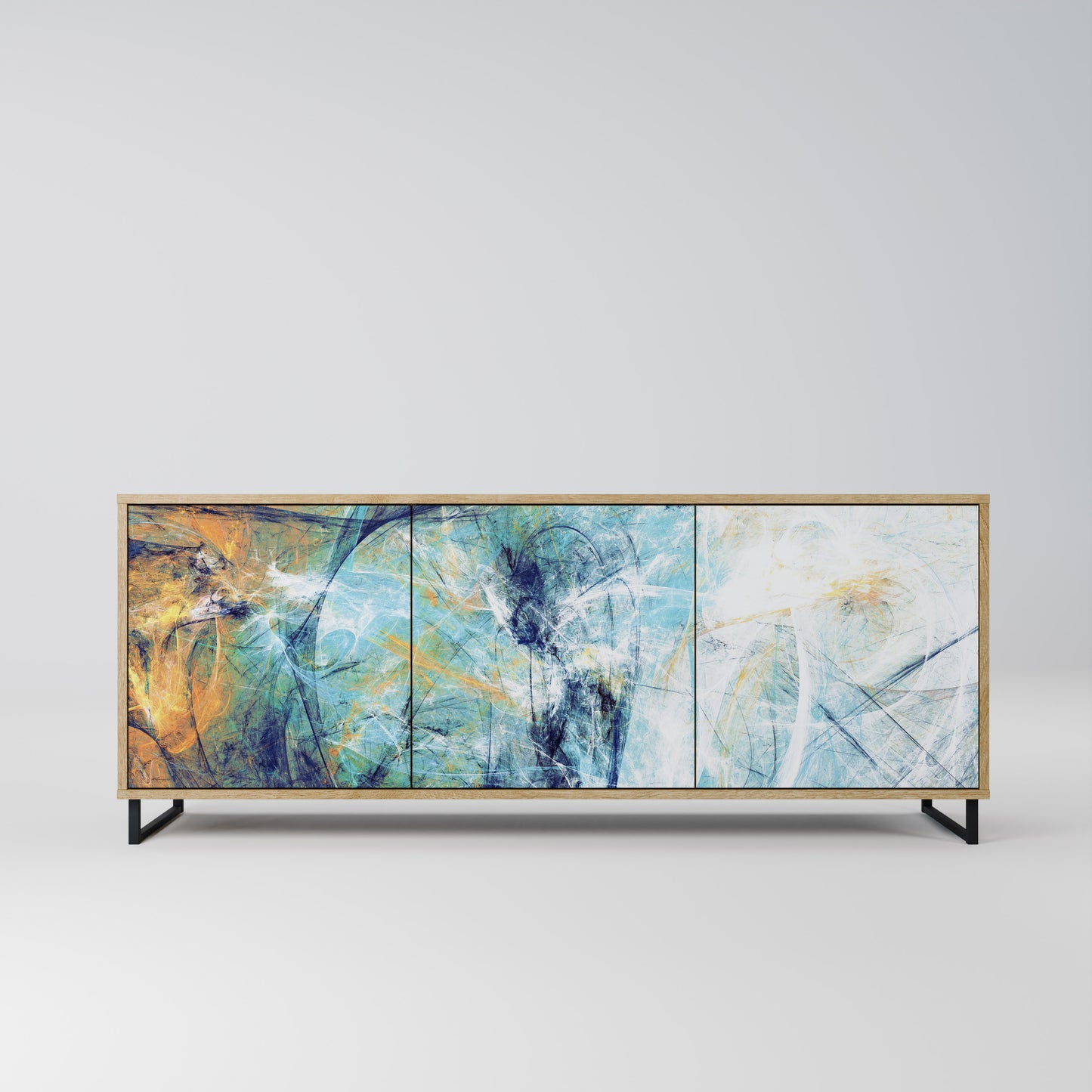 ABSTRACT THOUGHTS 3-Door Sideboard in Oak Effect
