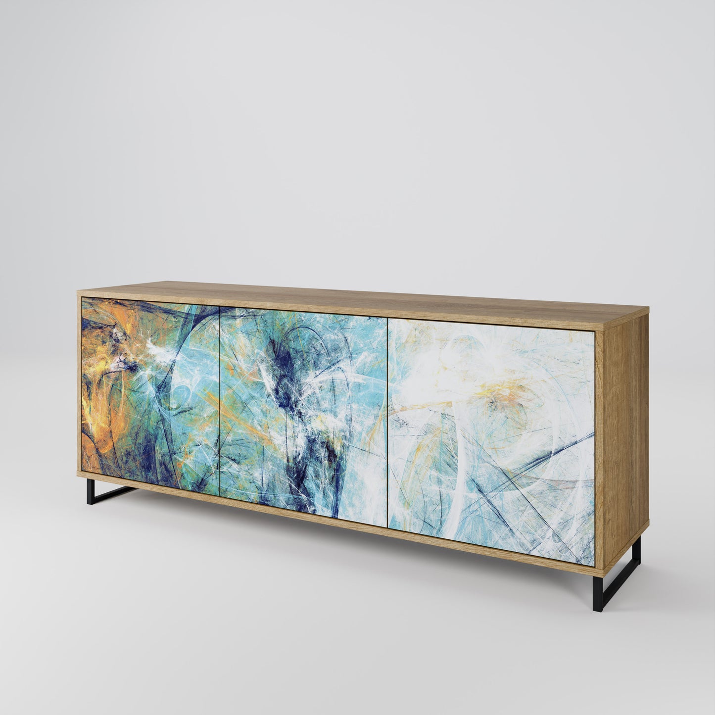 ABSTRACT THOUGHTS 3-Door Sideboard in Oak Effect