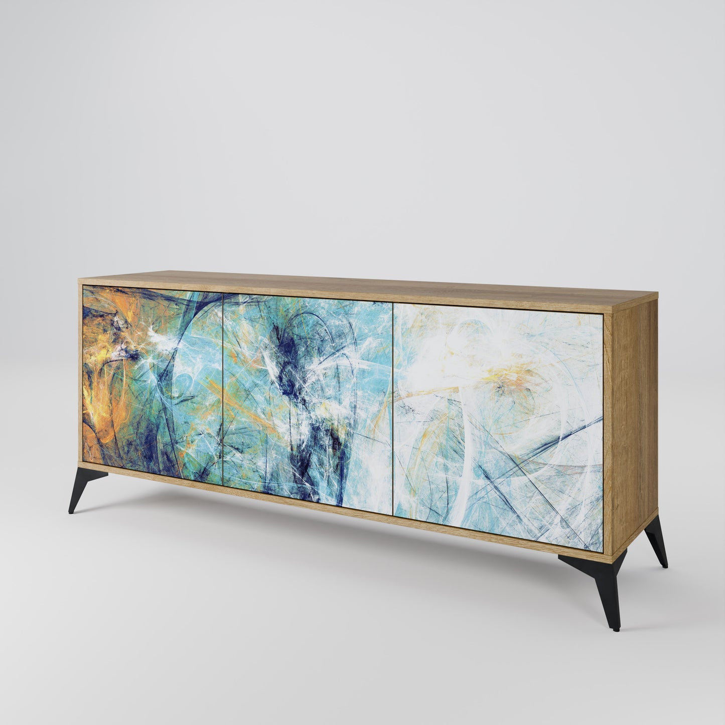 ABSTRACT THOUGHTS 3-Door Sideboard in Oak Effect