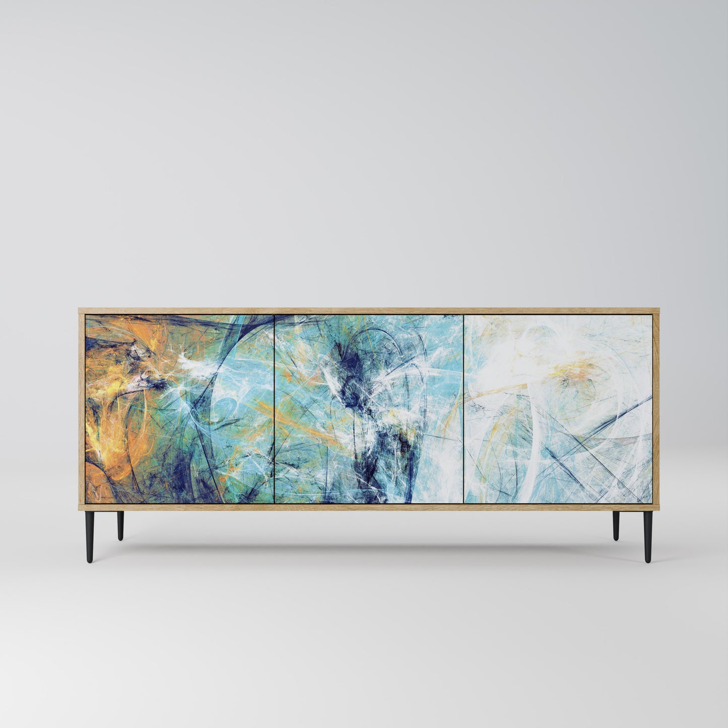 ABSTRACT THOUGHTS 3-Door Sideboard in Oak Effect