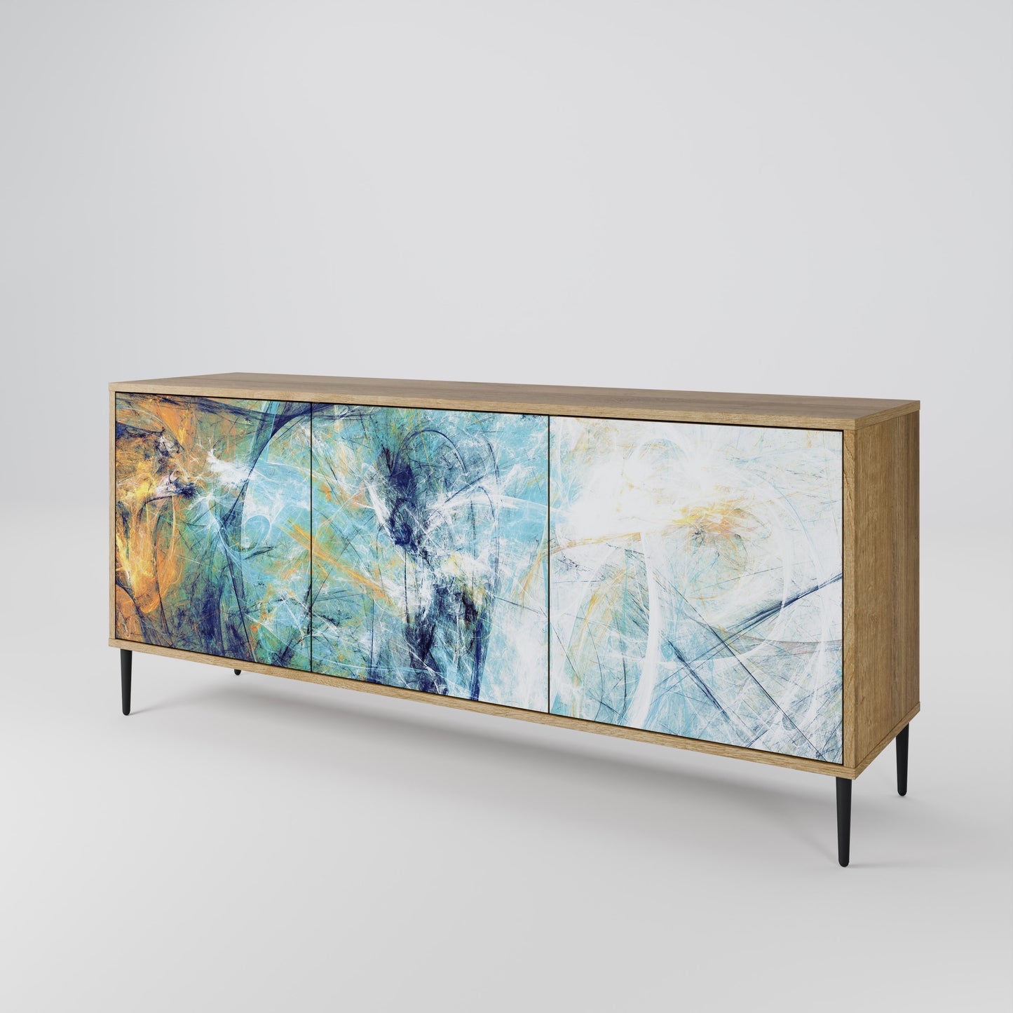 ABSTRACT THOUGHTS 3-Door Sideboard in Oak Effect