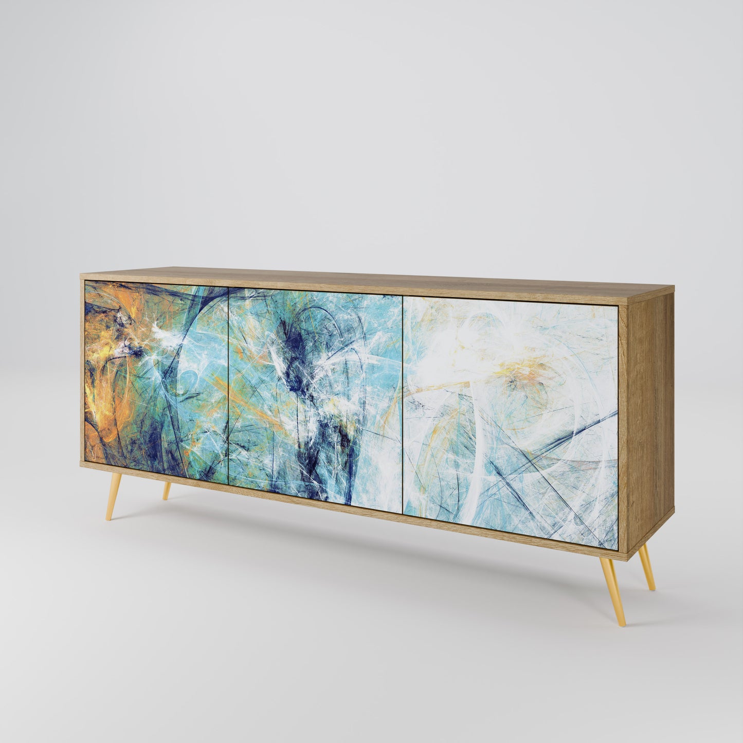 ABSTRACT THOUGHTS 3-Door Sideboard in Oak Effect