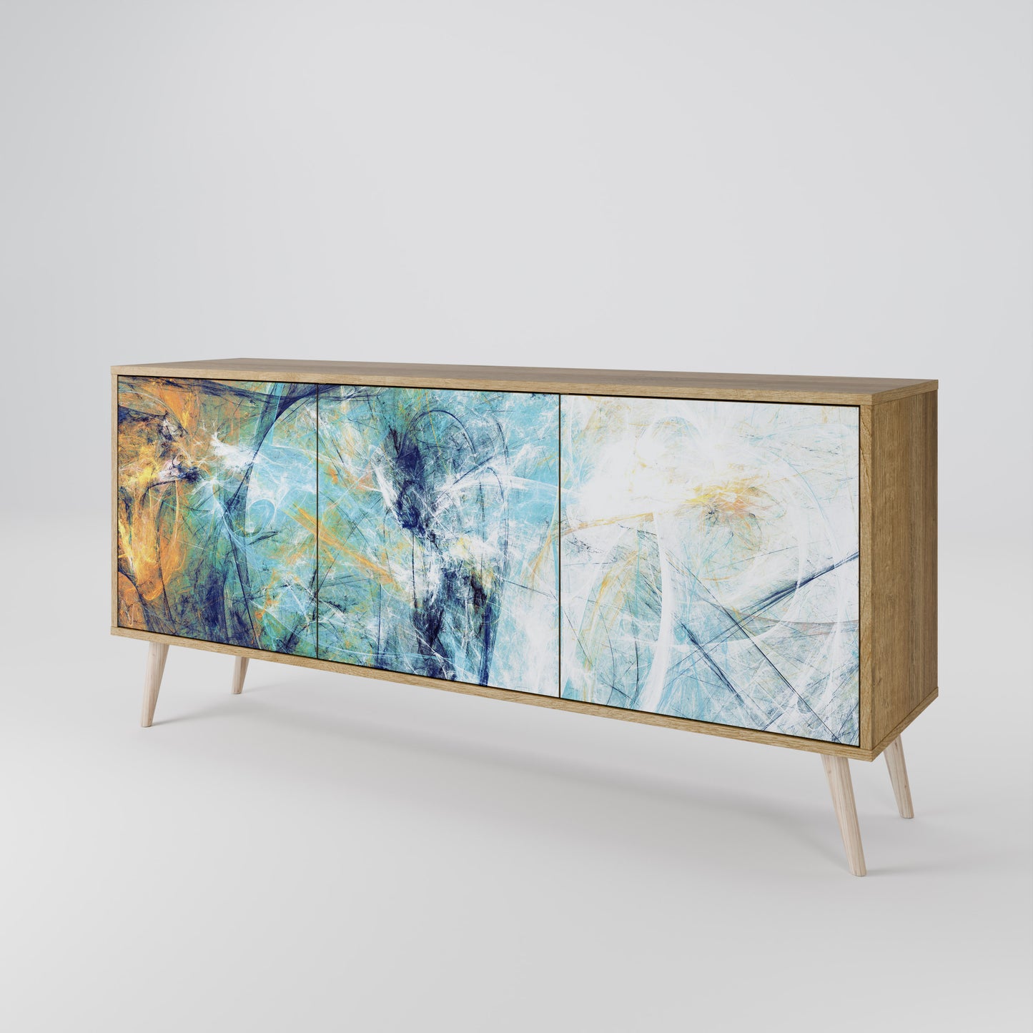 ABSTRACT THOUGHTS 3-Door Sideboard in Oak Effect