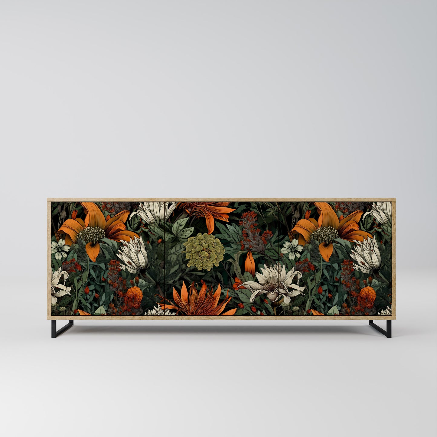MIDNIGHT SPROUT 3-Door Sideboard in Oak Effect