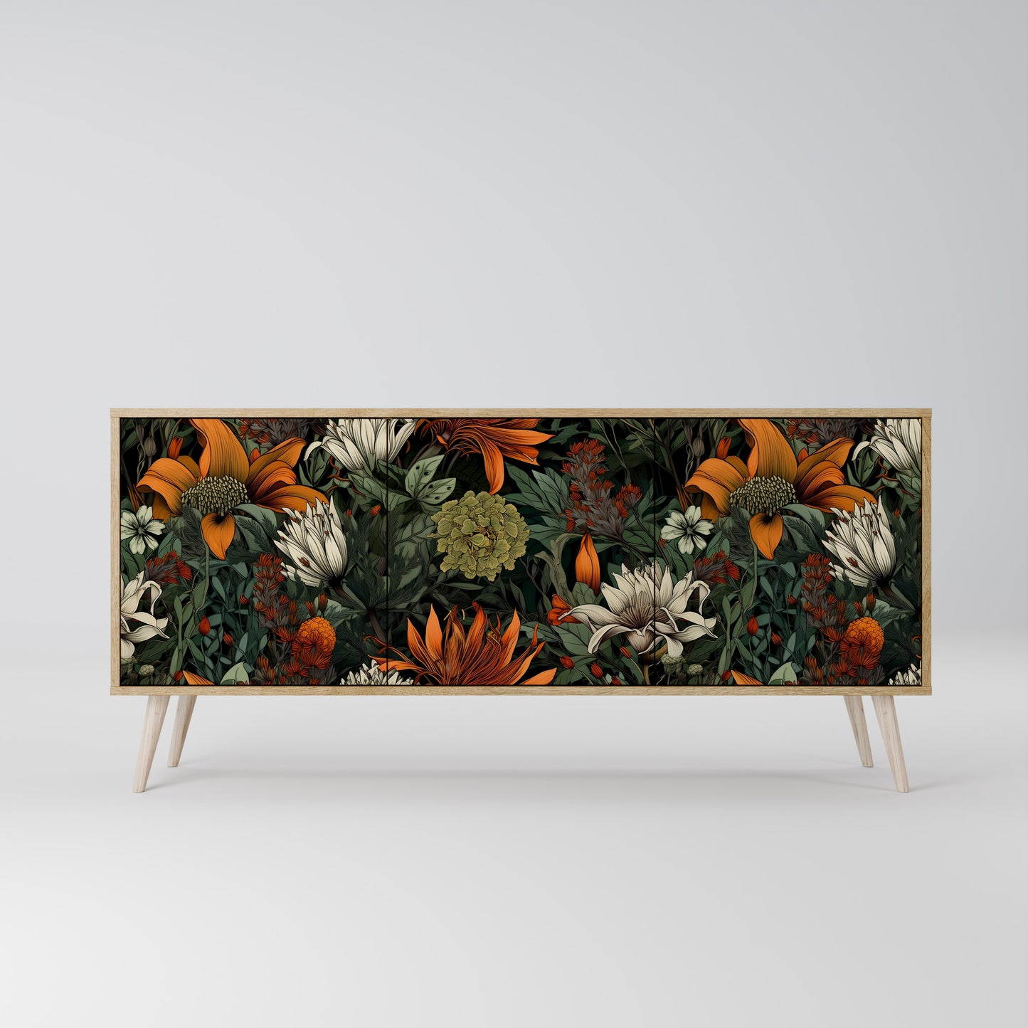MIDNIGHT SPROUT 3-Door Sideboard in Oak Effect