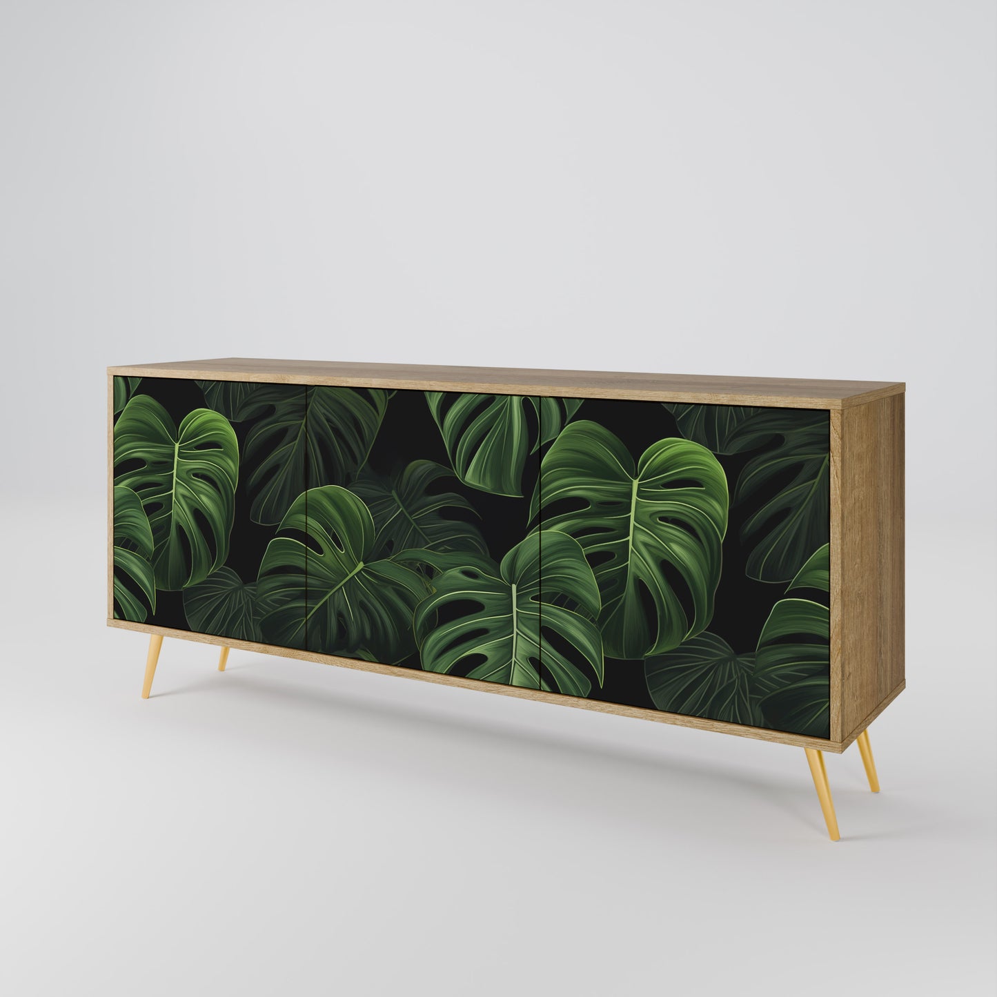 INFINITE MONSTERA 3-dörrars skänk i ekeffekt