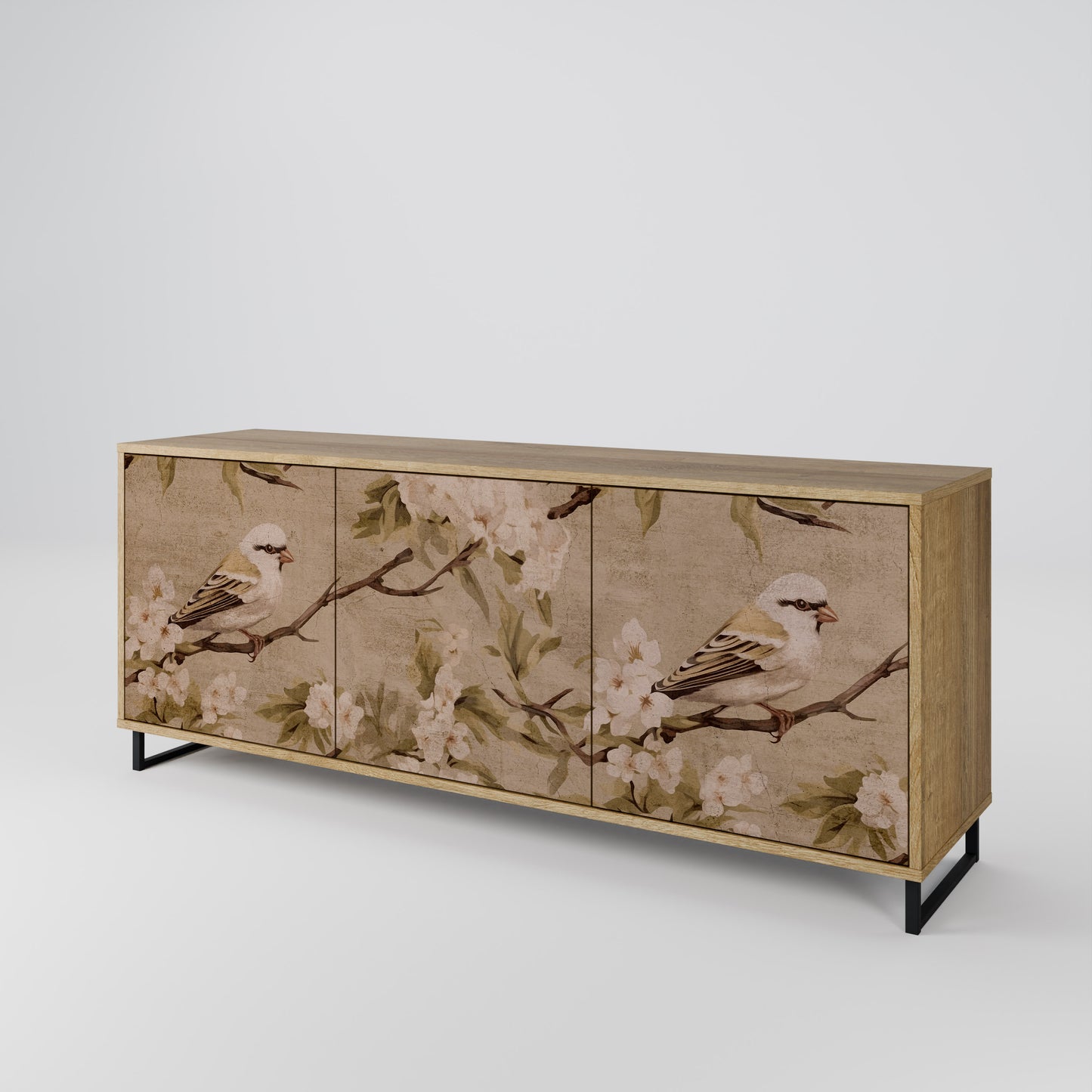 PETAL DISTINGUISH 3-Door Sideboard in Oak Effect