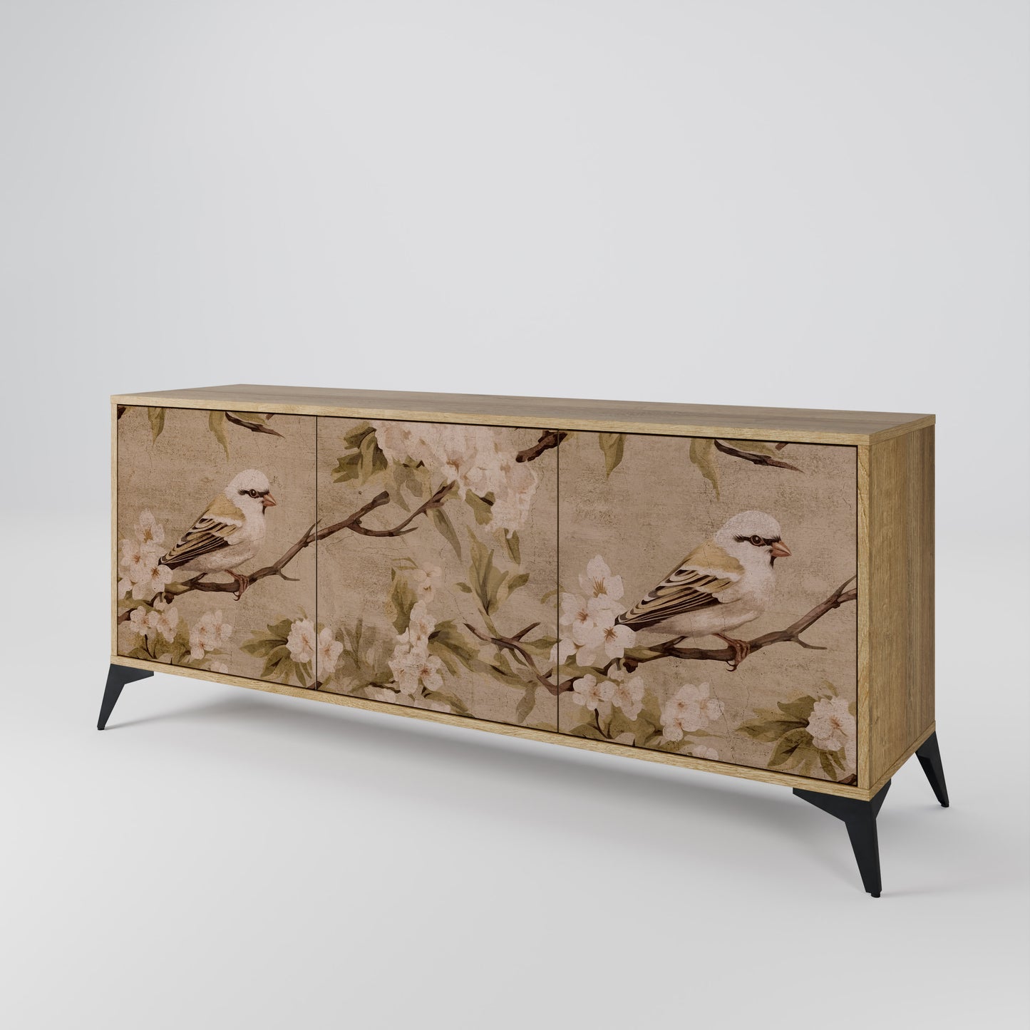 PETAL DISTINGUISH 3-Door Sideboard in Oak Effect