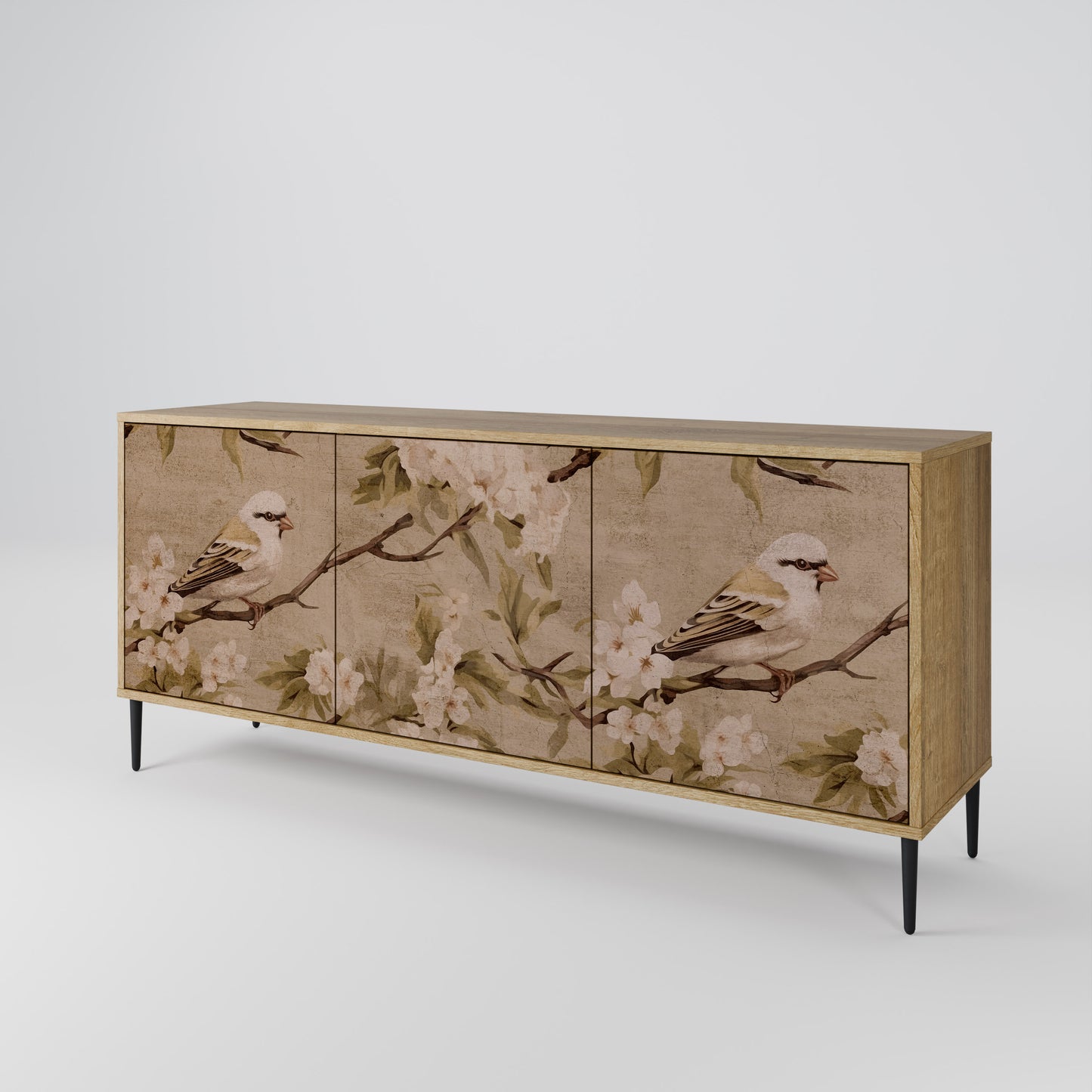 PETAL DISTINGUISH 3-Door Sideboard in Oak Effect