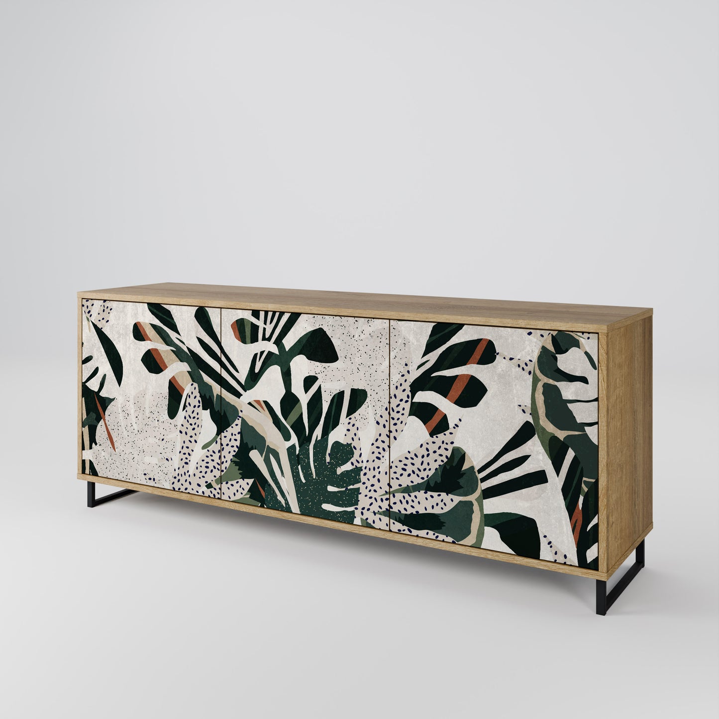 VERDURE FORMATION 3-Door Sideboard in Oak Effect
