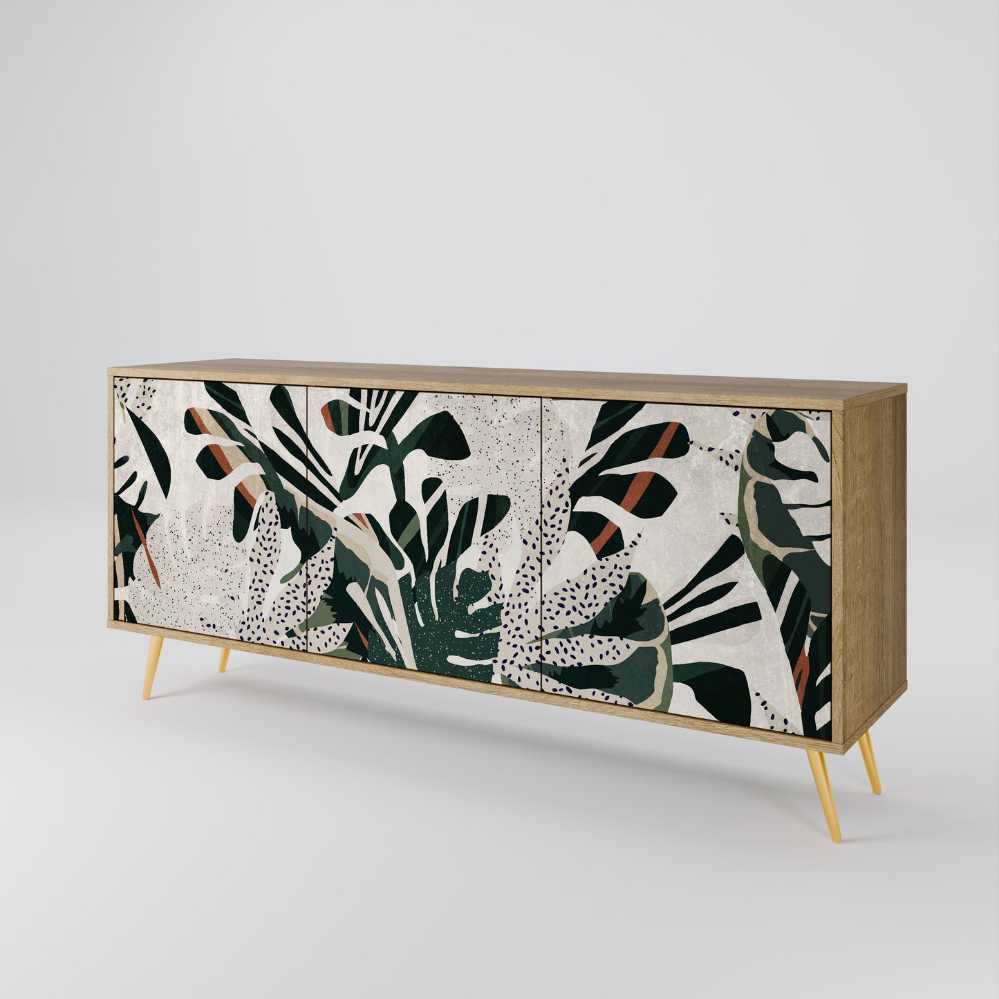 VERDURE FORMATION 3-Door Sideboard in Oak Effect