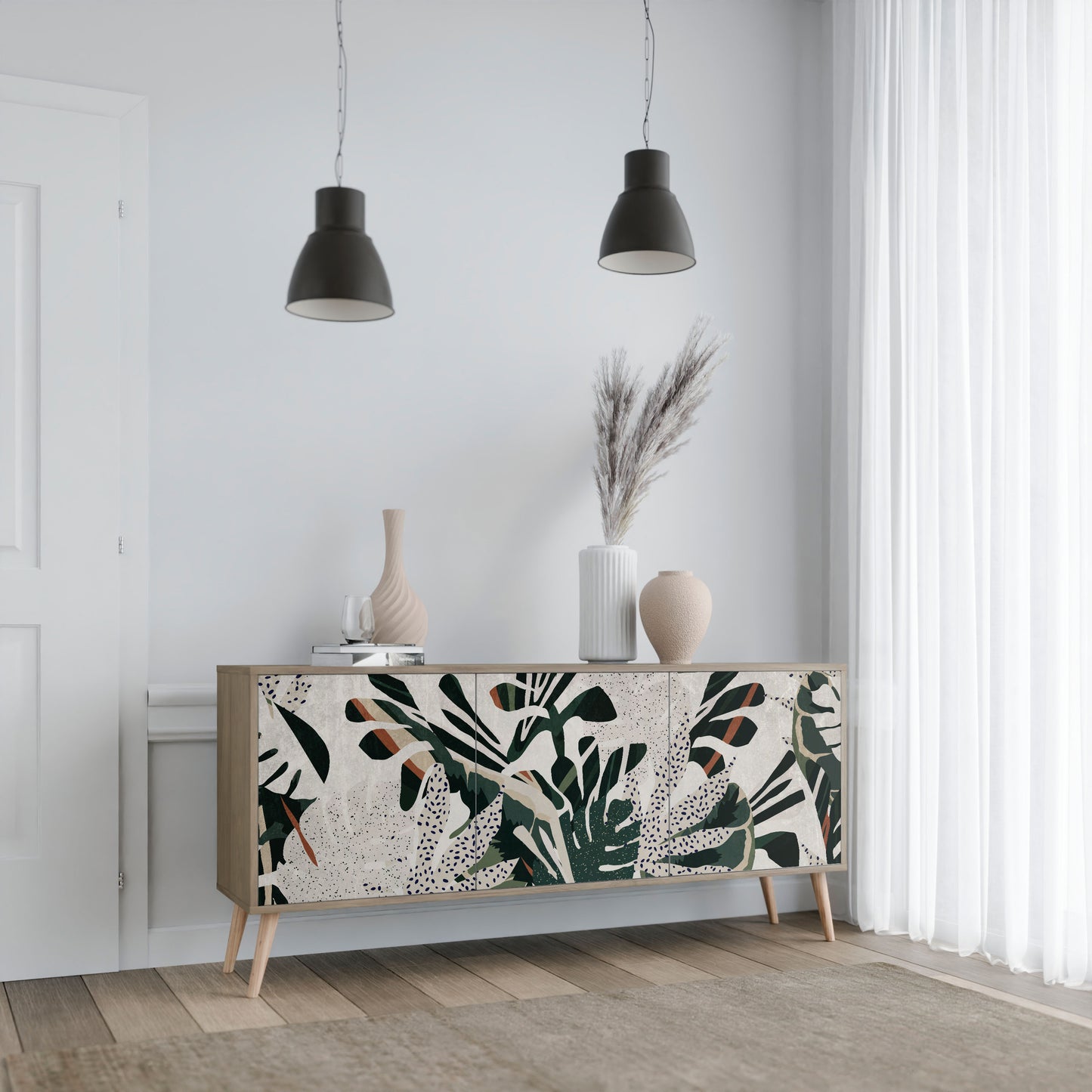VERDURE FORMATION 3-Door Sideboard in Oak Effect