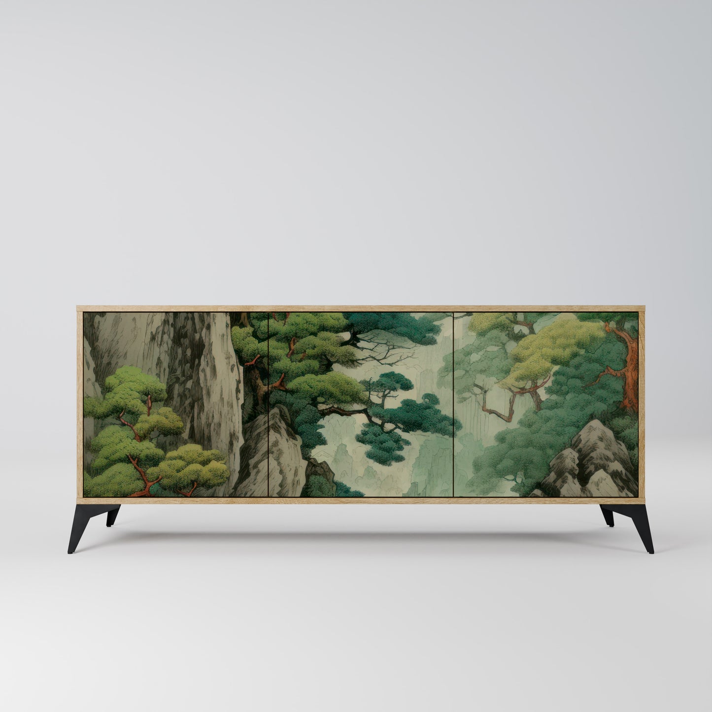 VERDURE ABYSS 3-Door Sideboard in Oak Effect