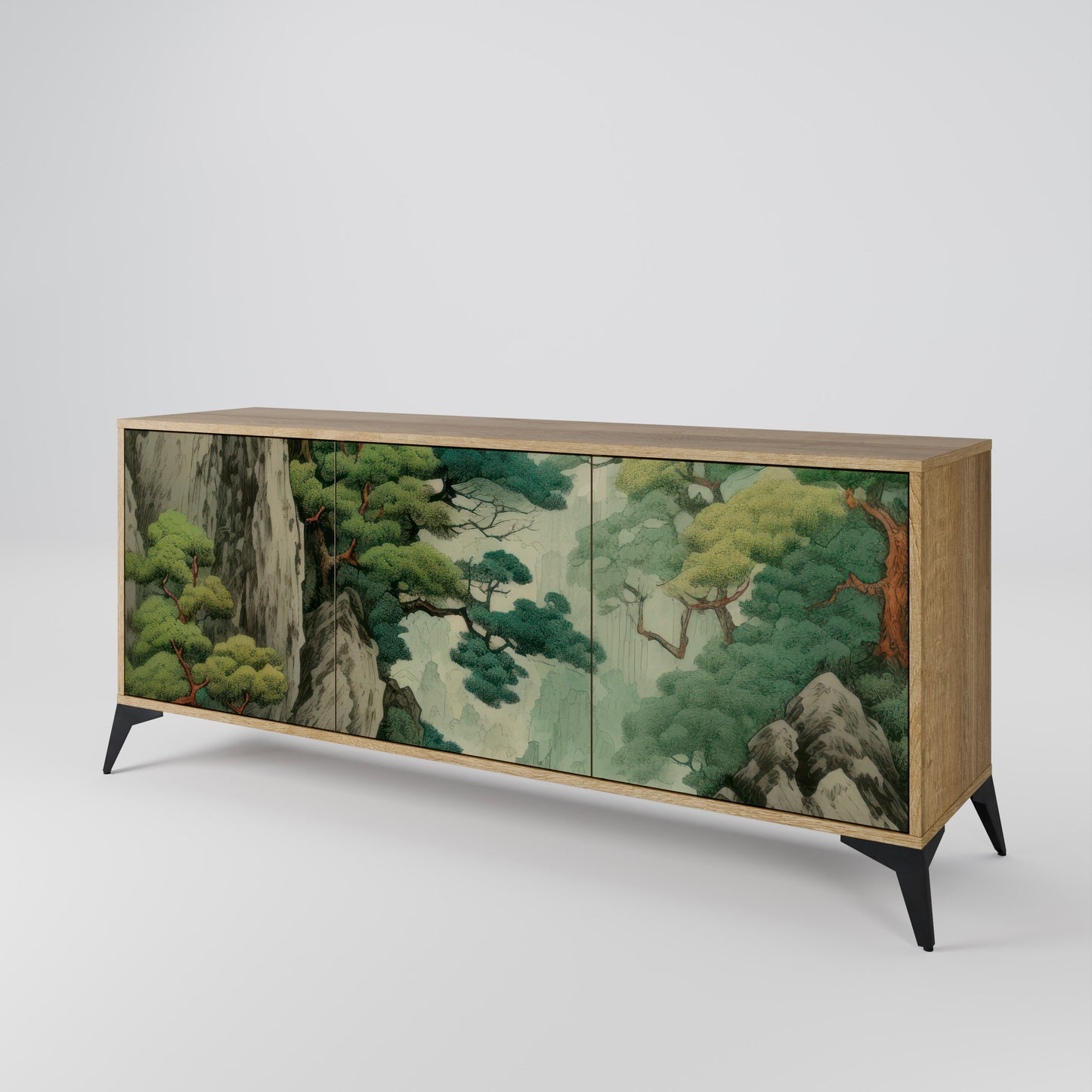 VERDURE ABYSS 3-Door Sideboard in Oak Effect