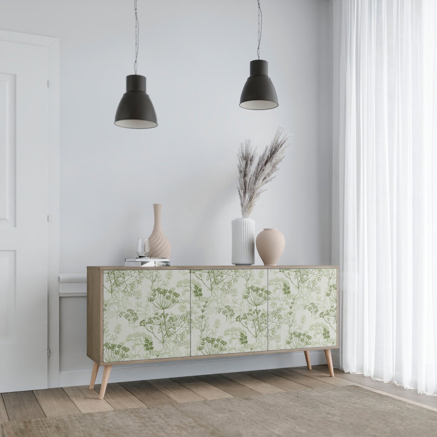 FENNEL BALDACHIN 3-dörrars skänk i ekeffekt