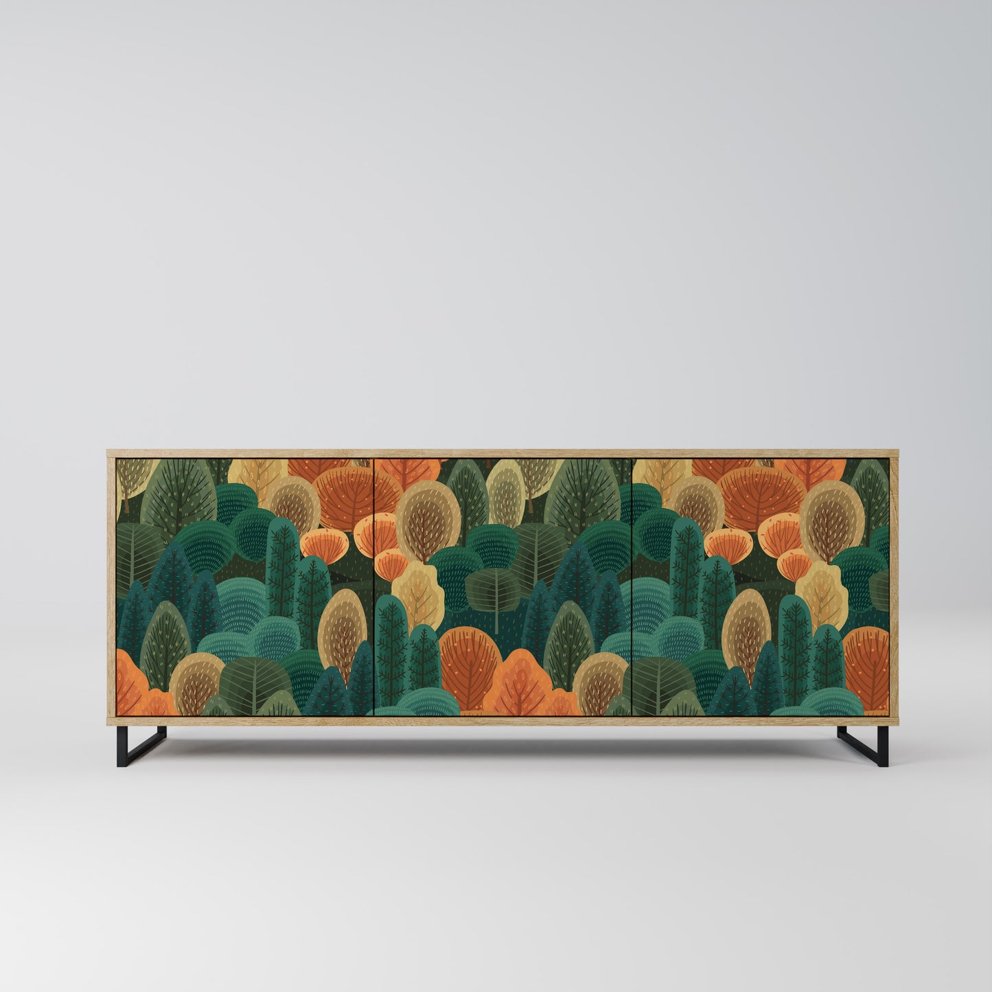 AUTUMN KALEIDOSCOPE 3-Door Sideboard in Oak Effect