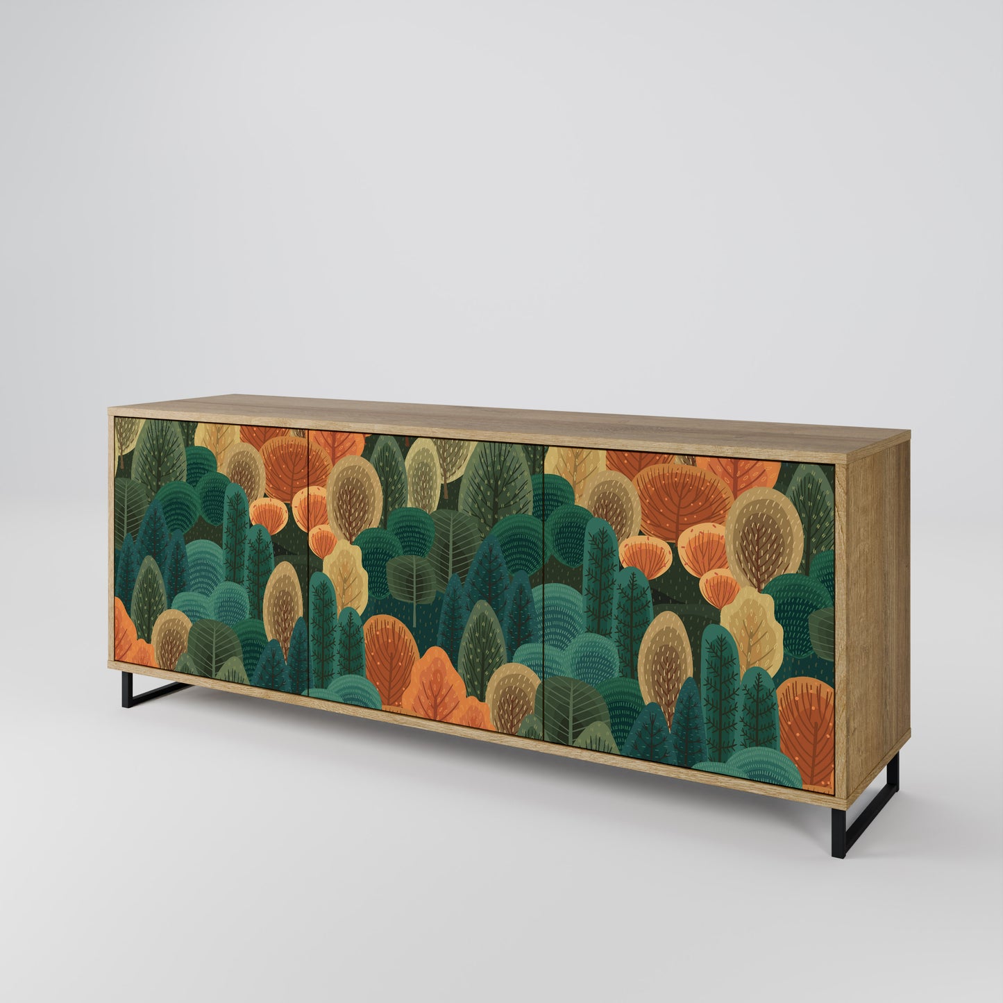 AUTUMN KALEIDOSCOPE 3-Door Sideboard in Oak Effect
