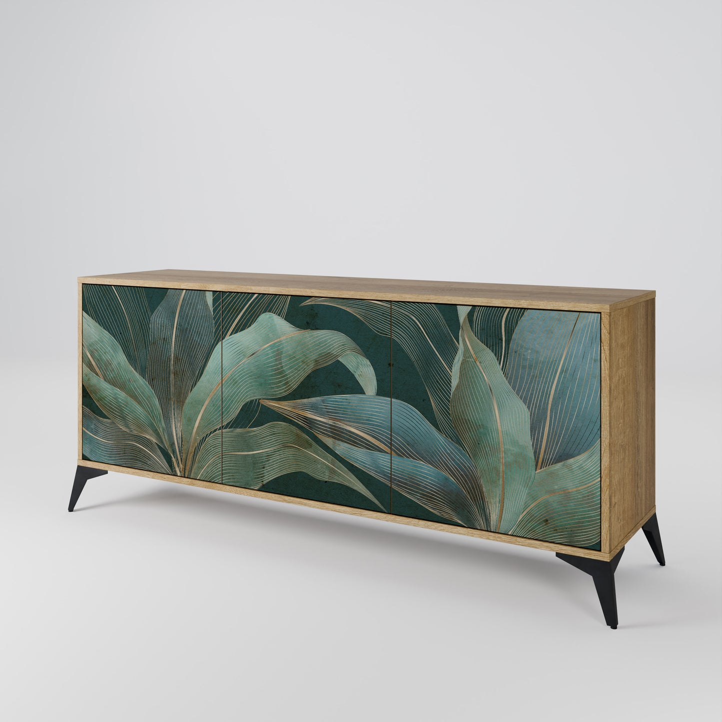 ROYAL GREEN 3-Door Sideboard in Oak Effect