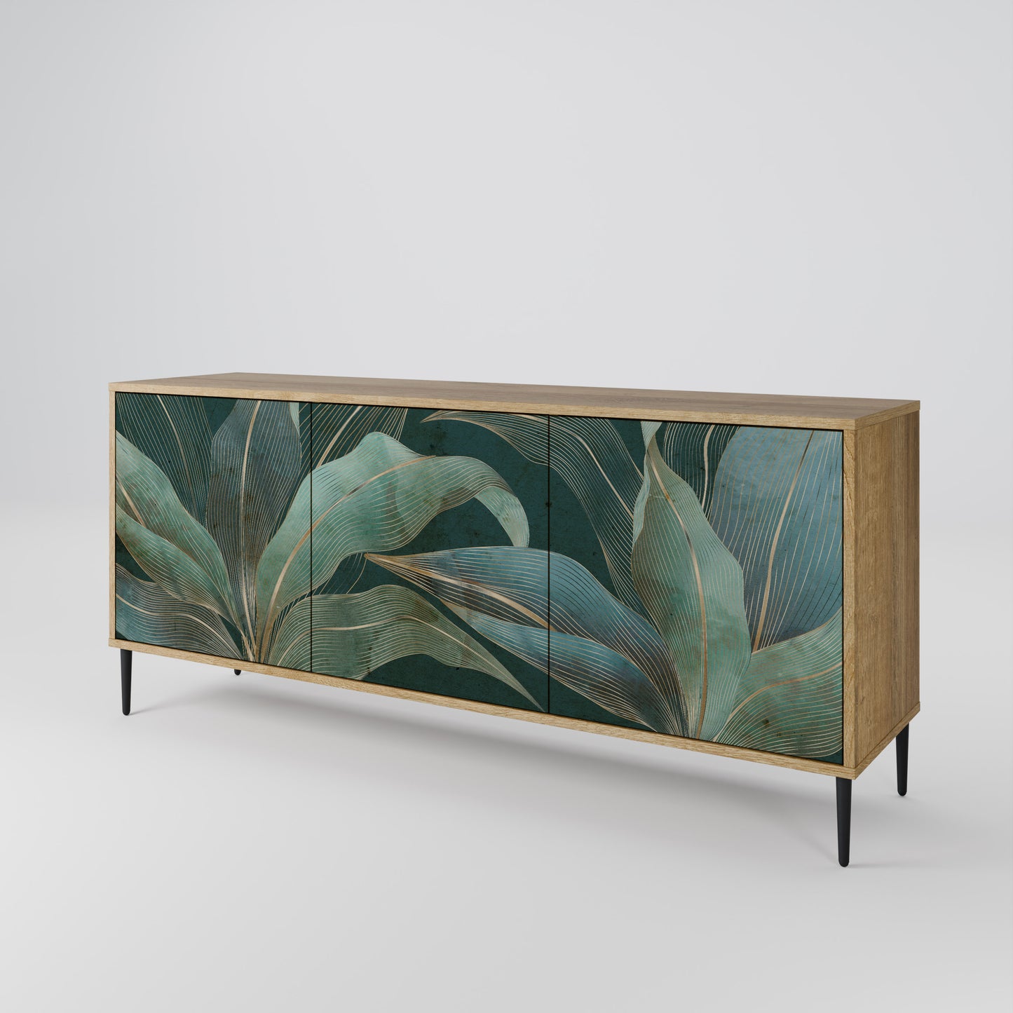 ROYAL GREEN 3-Door Sideboard in Oak Effect