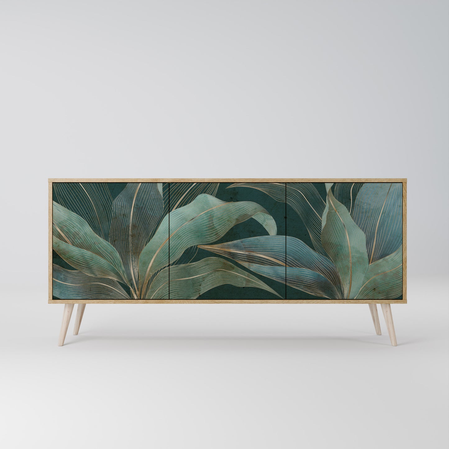 ROYAL GREEN 3-Door Sideboard in Oak Effect