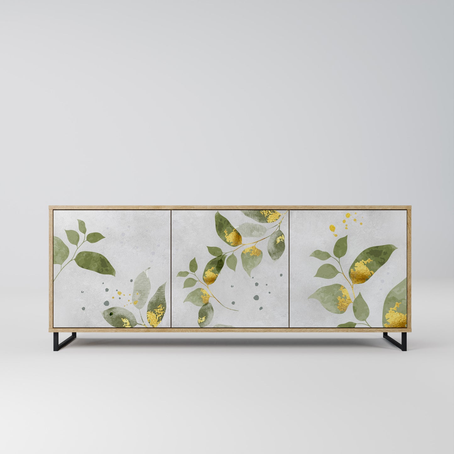 ELEGANT BOTANICS 3-dörrars skänk i ekeffekt