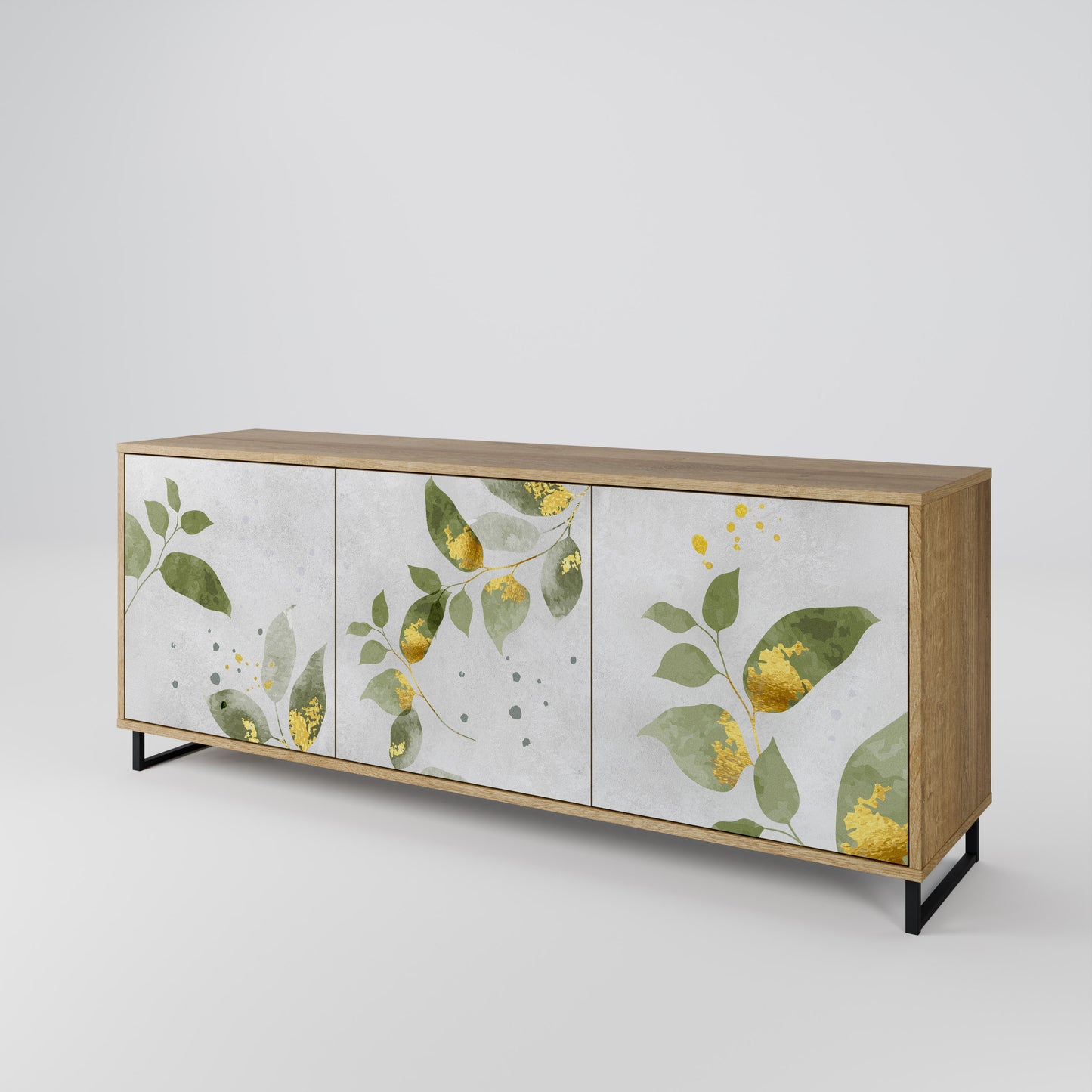 ELEGANT BOTANICS 3-dörrars skänk i ekeffekt