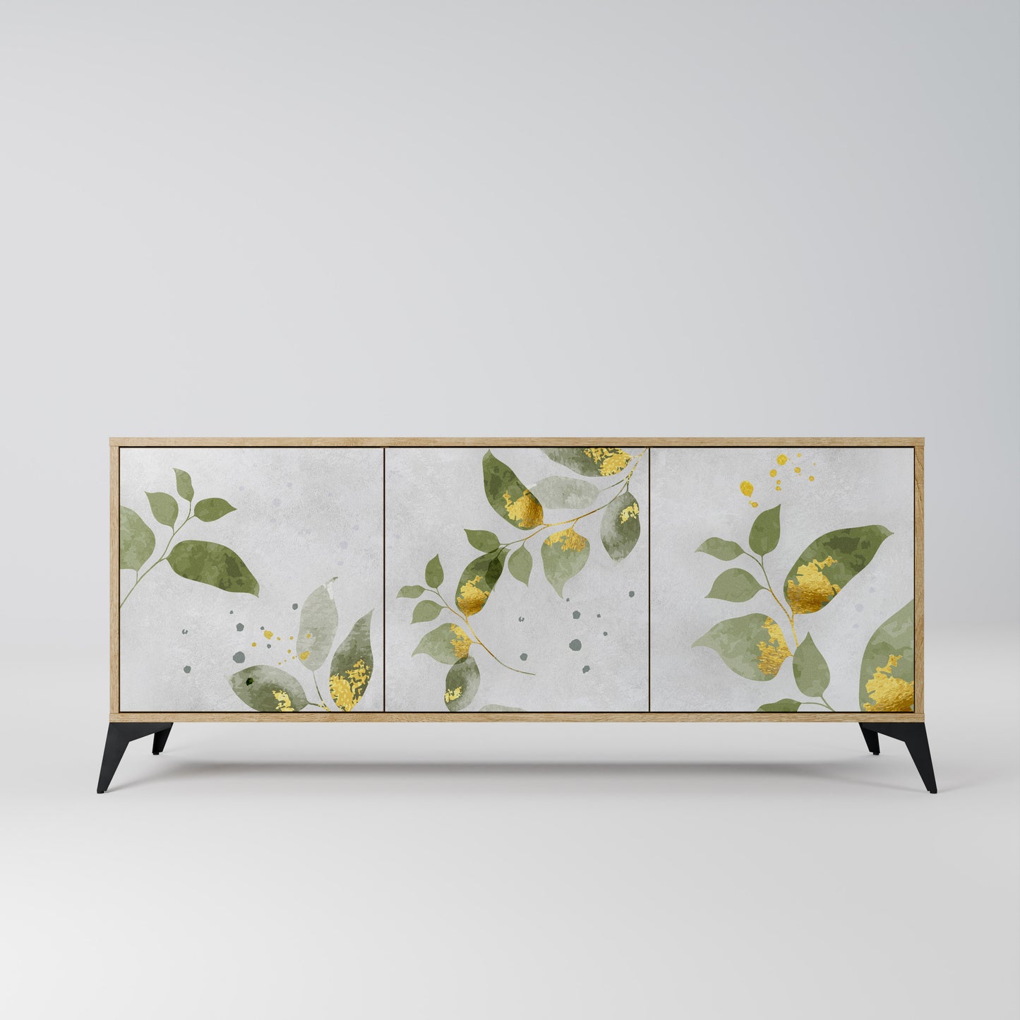 ELEGANT BOTANICS 3-dörrars skänk i ekeffekt