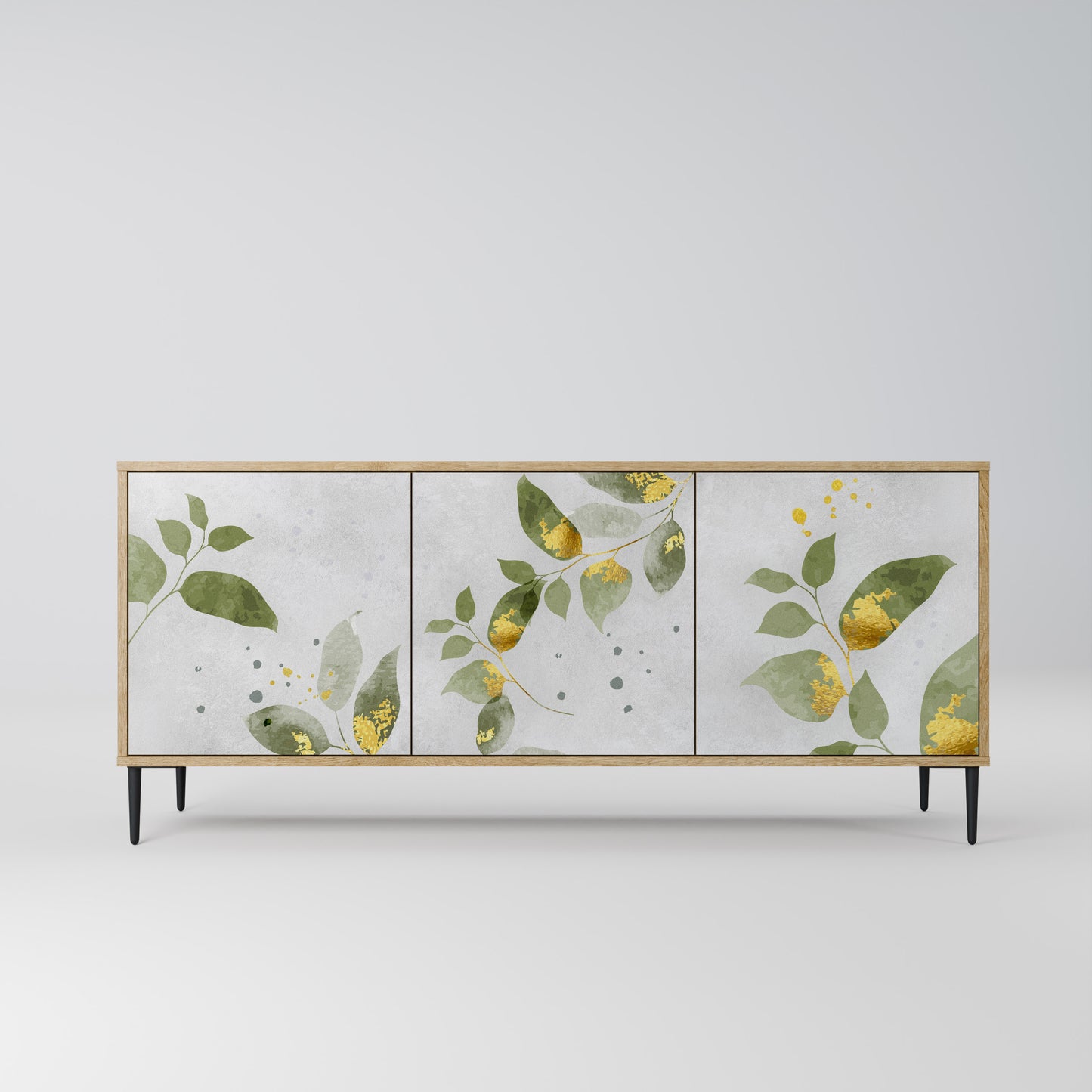 ELEGANT BOTANICS 3-dörrars skänk i ekeffekt