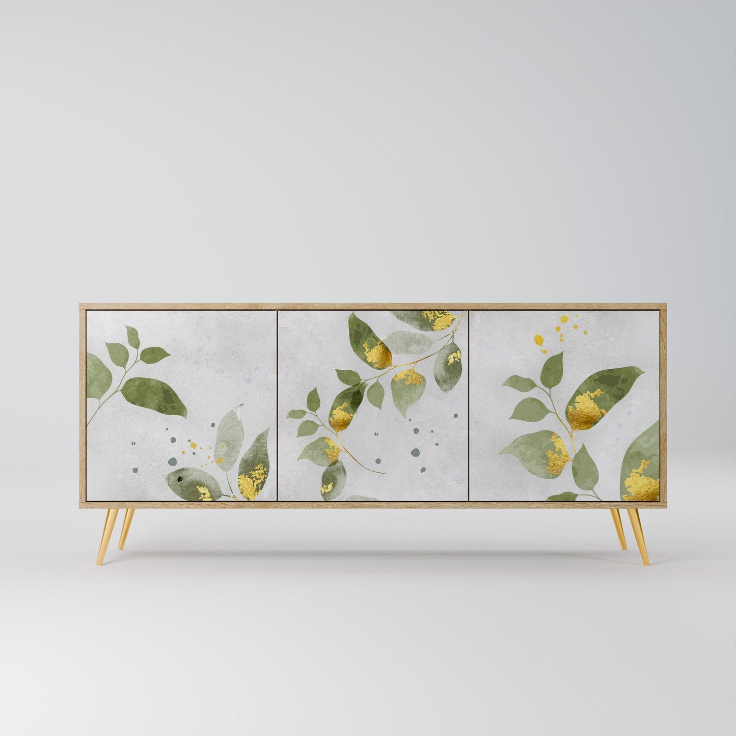 ELEGANT BOTANICS 3-dörrars skänk i ekeffekt