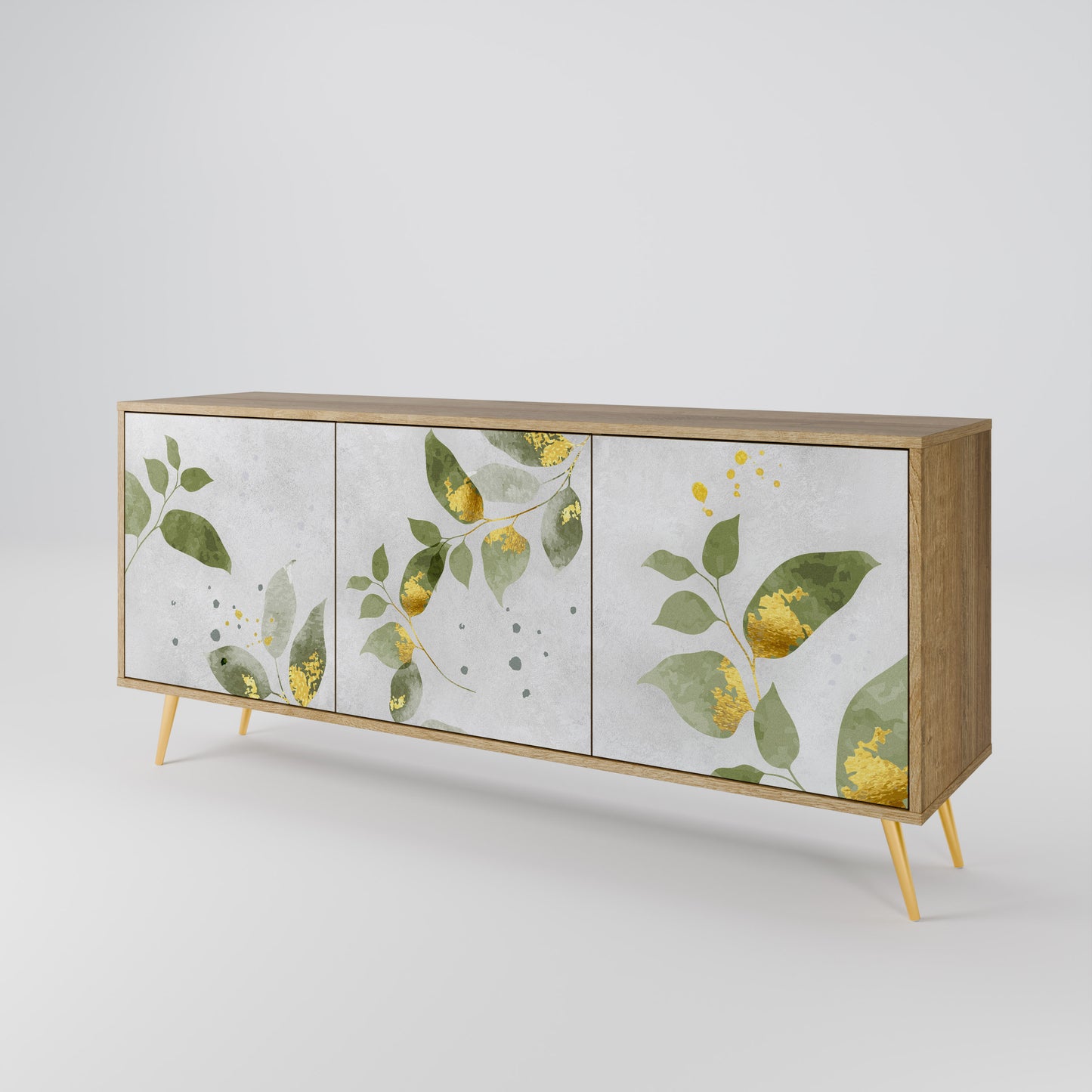 ELEGANT BOTANICS 3-dörrars skänk i ekeffekt