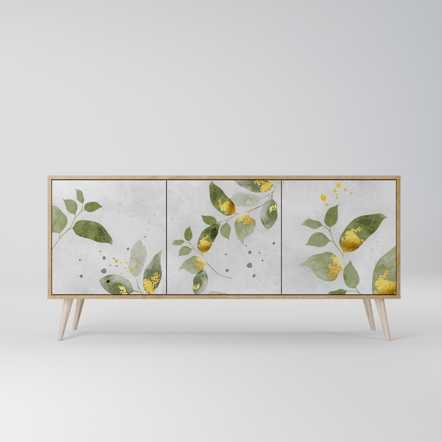 ELEGANT BOTANICS 3-dörrars skänk i ekeffekt
