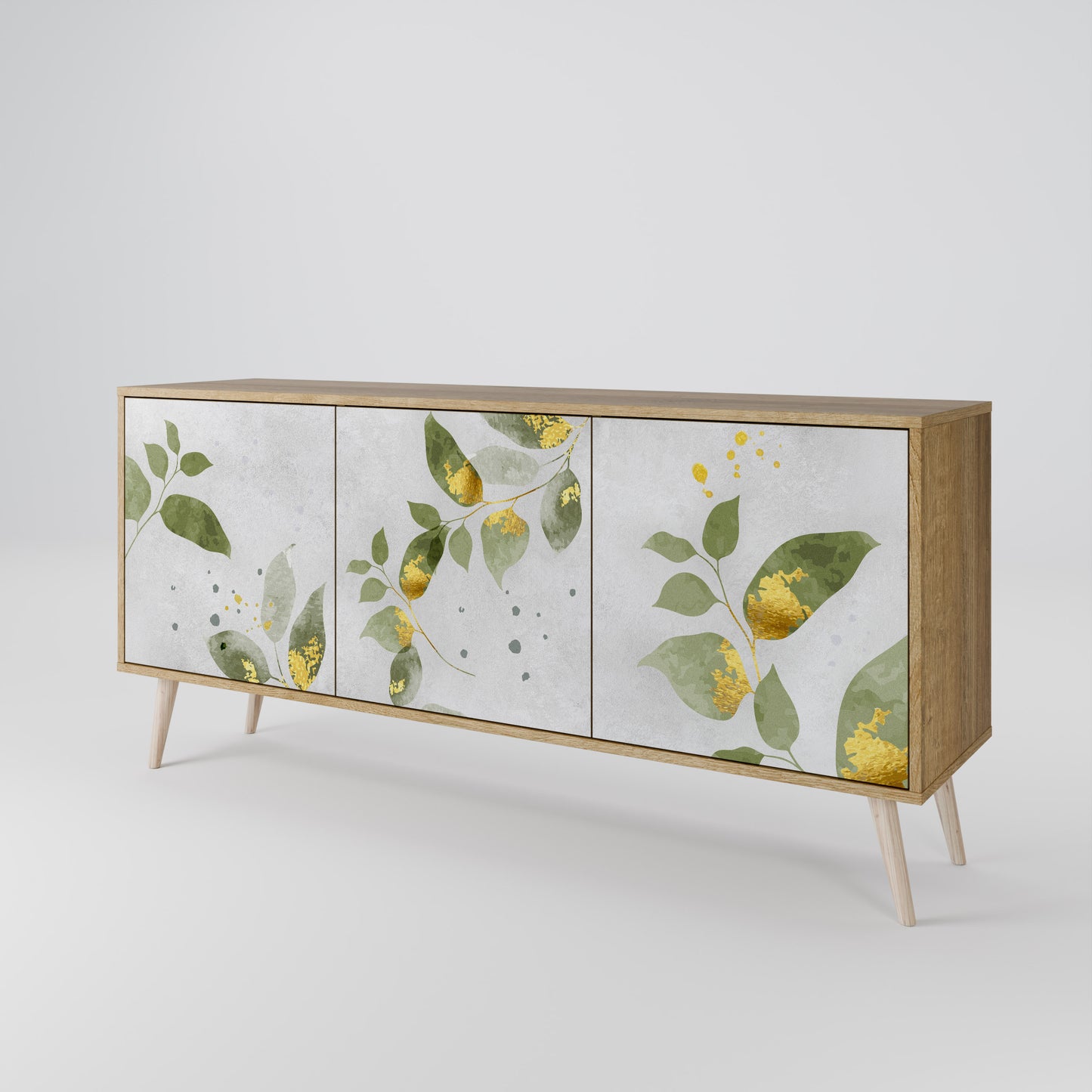 ELEGANT BOTANICS 3-dörrars skänk i ekeffekt