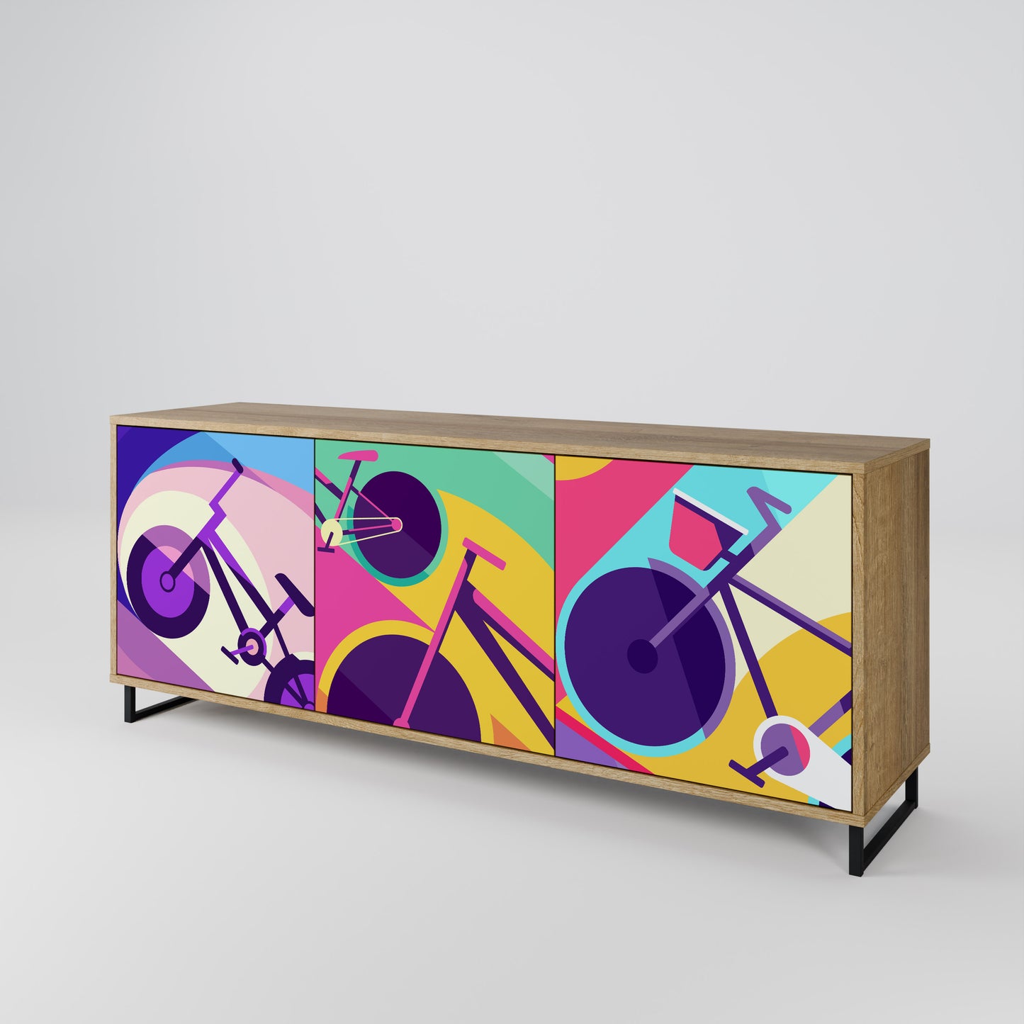 BIKE DREAMS 3-Door Sideboard in Oak Effect