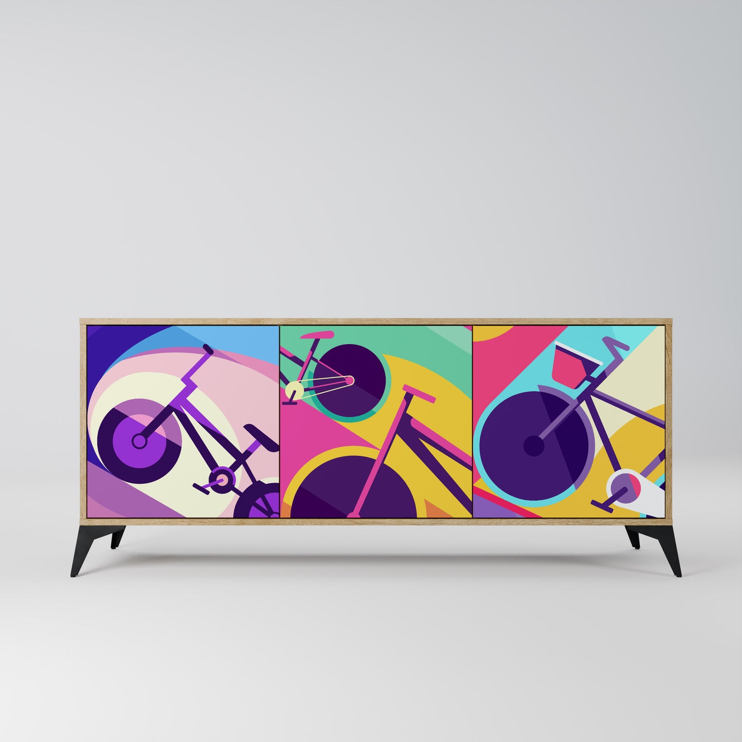 BIKE DREAMS 3-Door Sideboard in Oak Effect