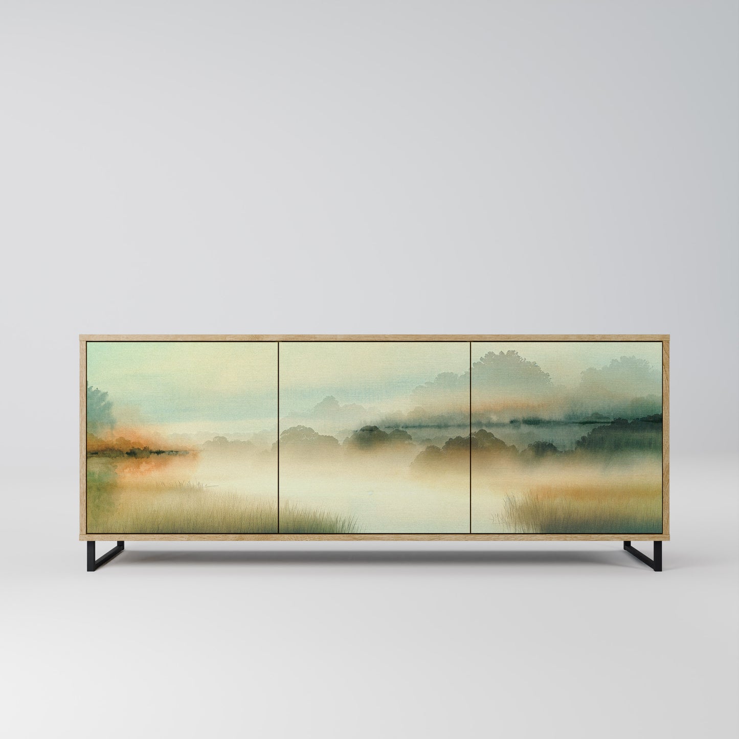 MORNING BY THE LAKE 3-Door Sideboard in Oak Effect