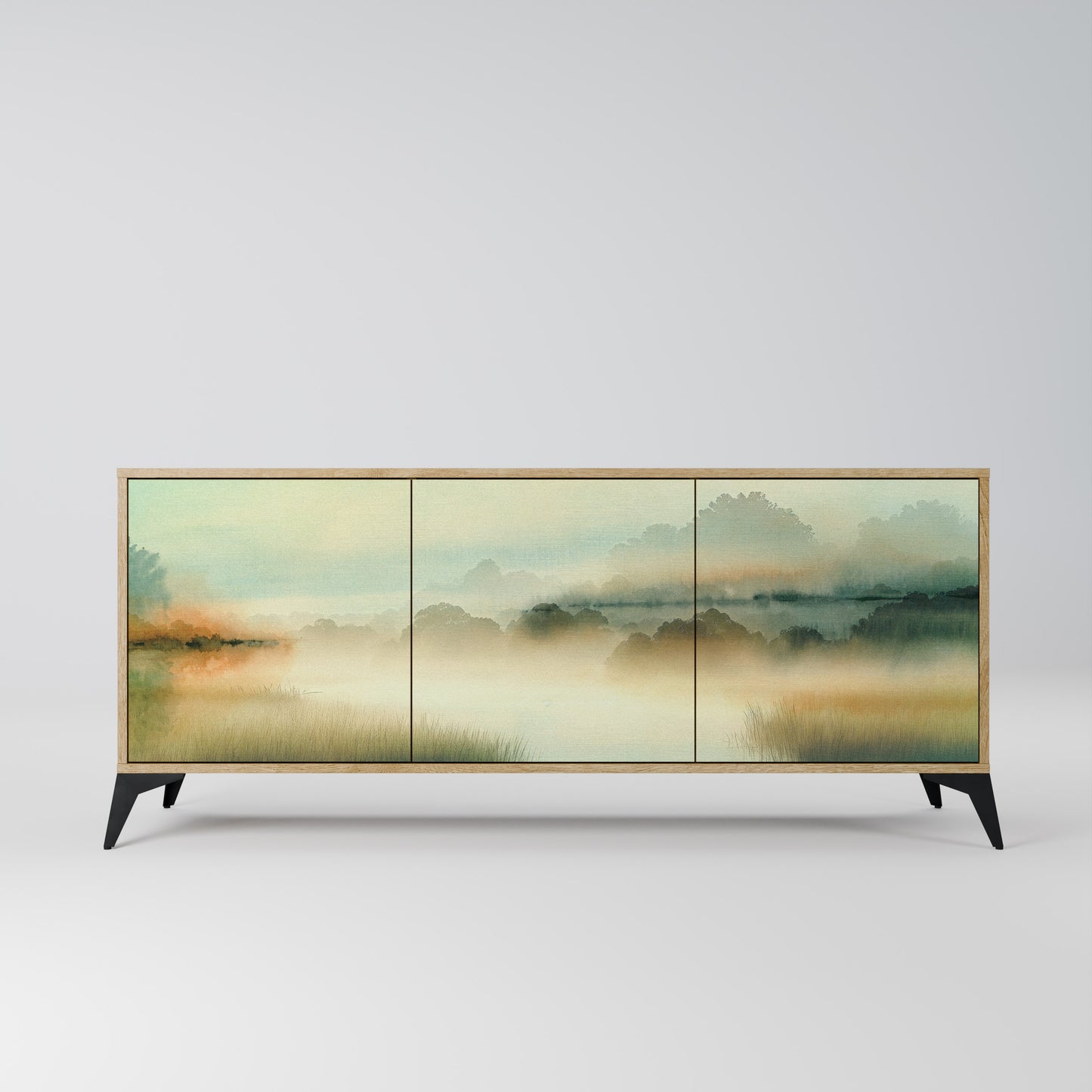 MORNING BY THE LAKE 3-Door Sideboard in Oak Effect