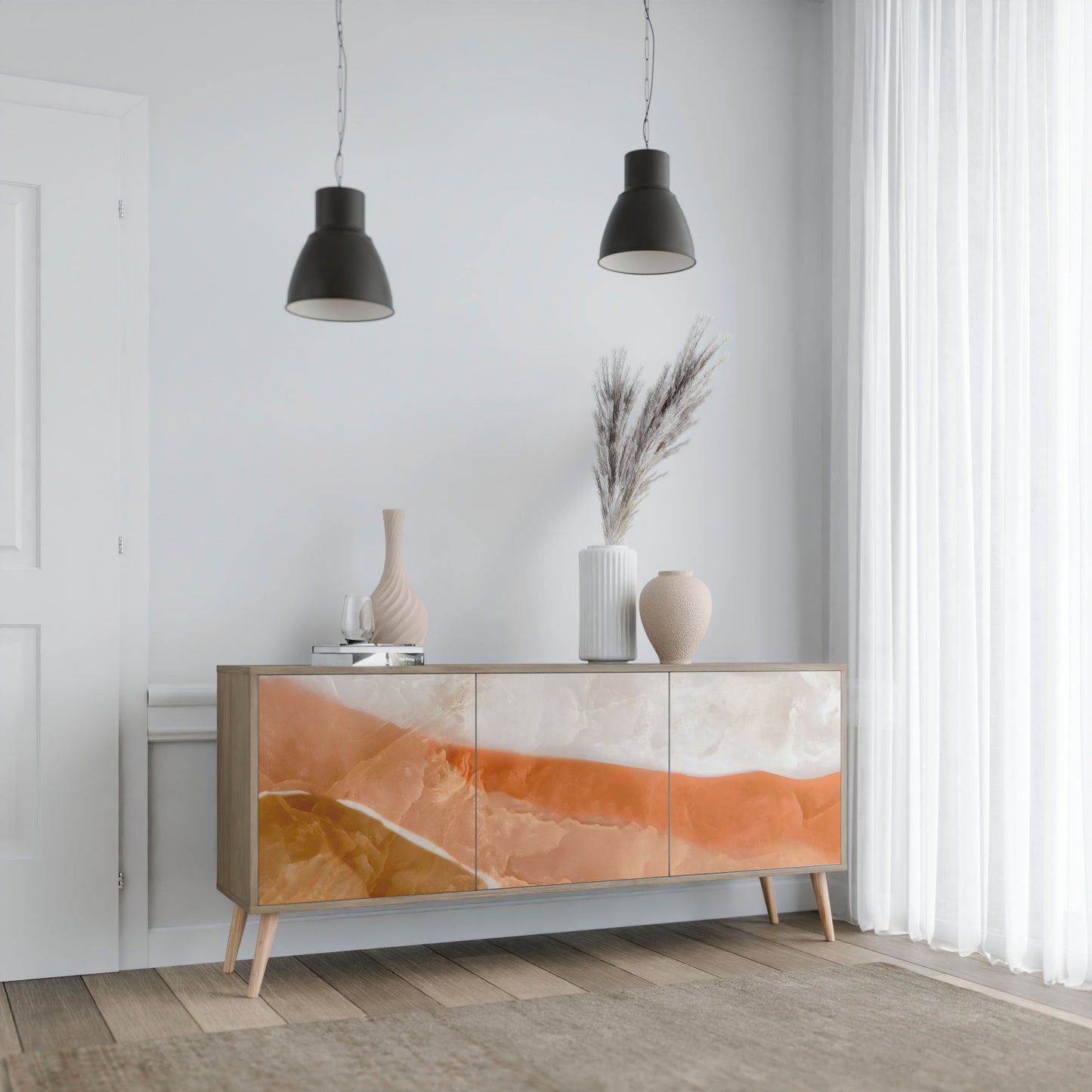 SANDHILLS SPLENDOR 3-dörrars skänk i ekeffekt